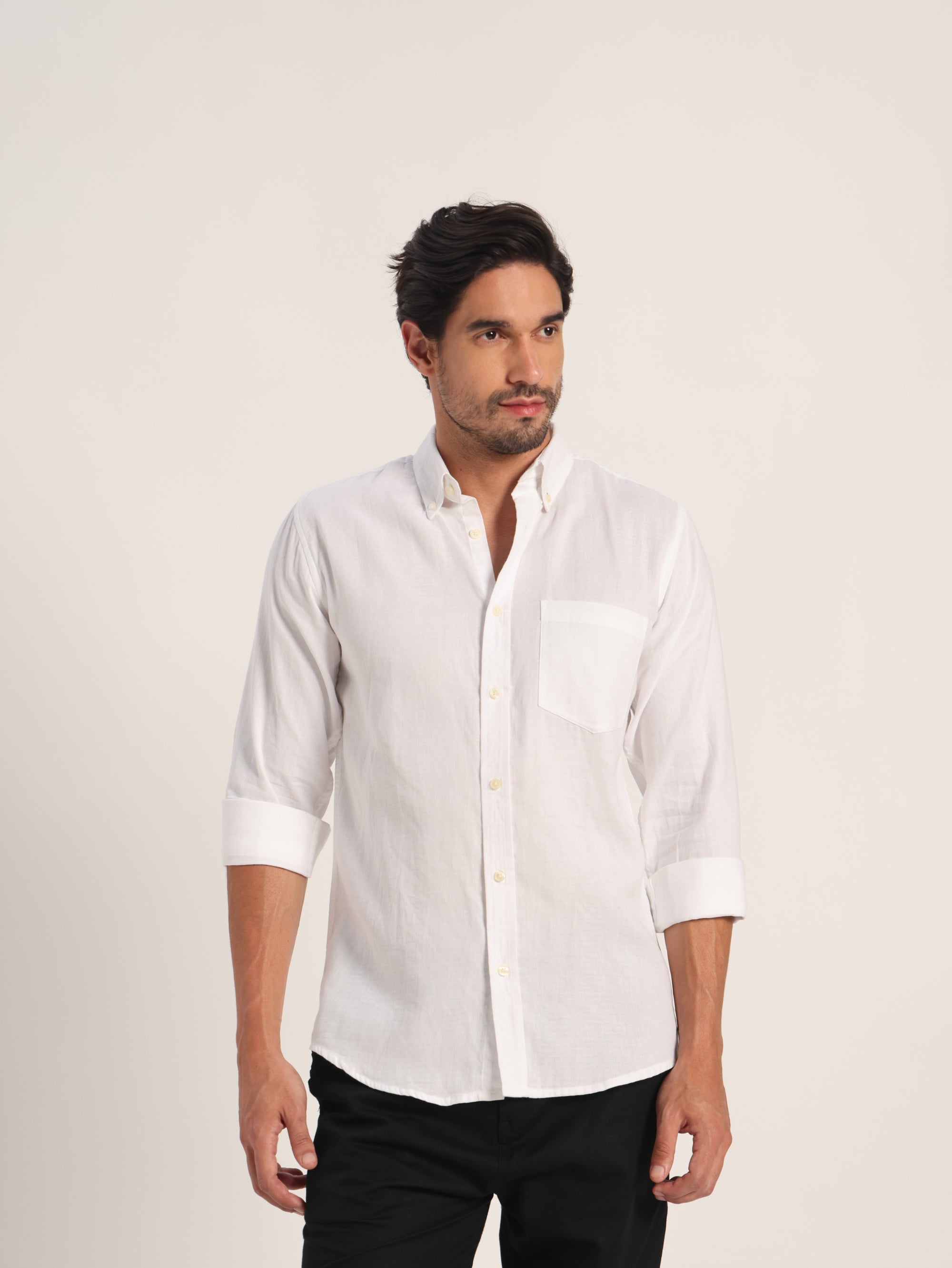 Honest Beginning White Linen Shirt