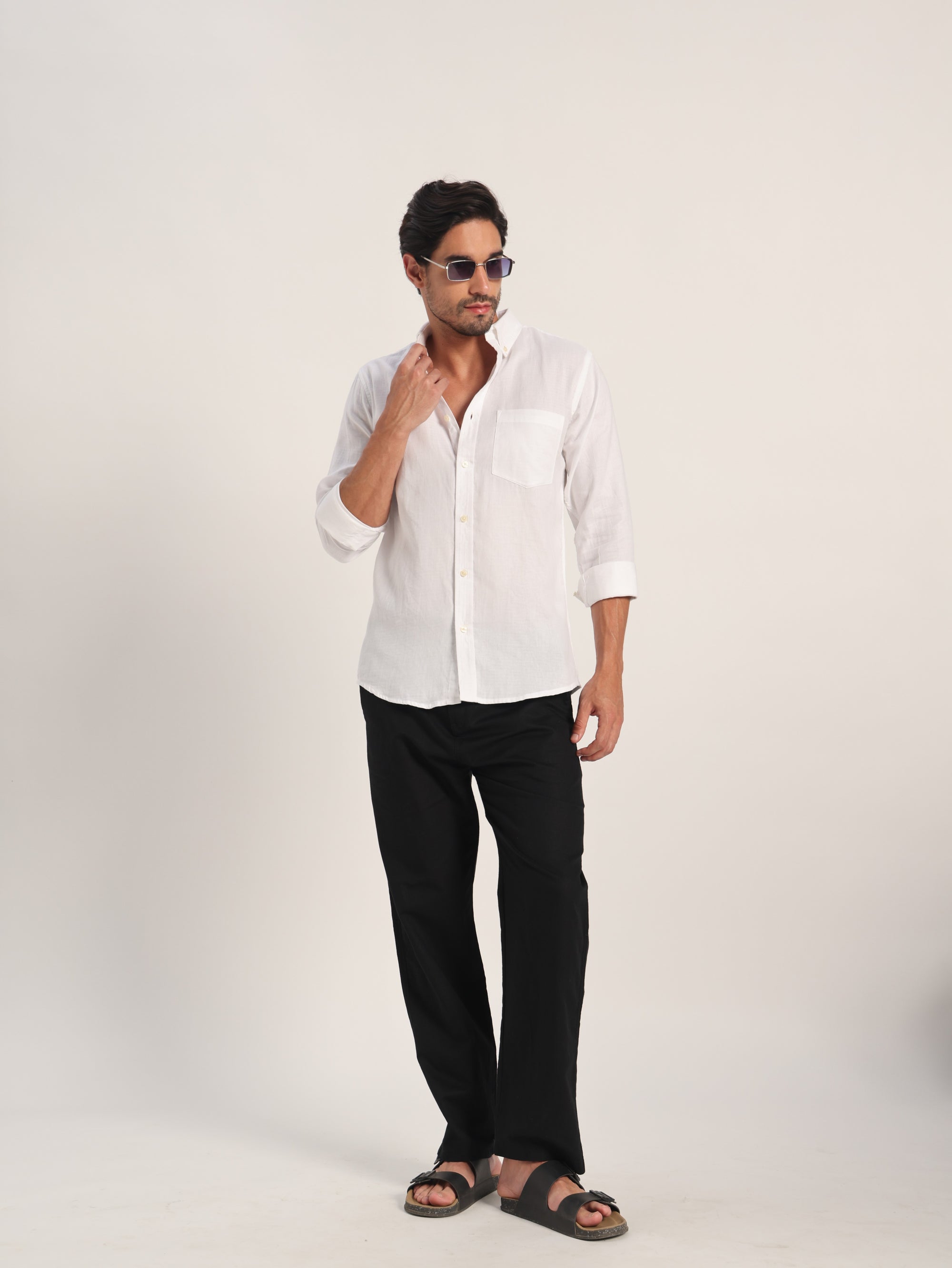 Honest Beginning White Linen Shirt