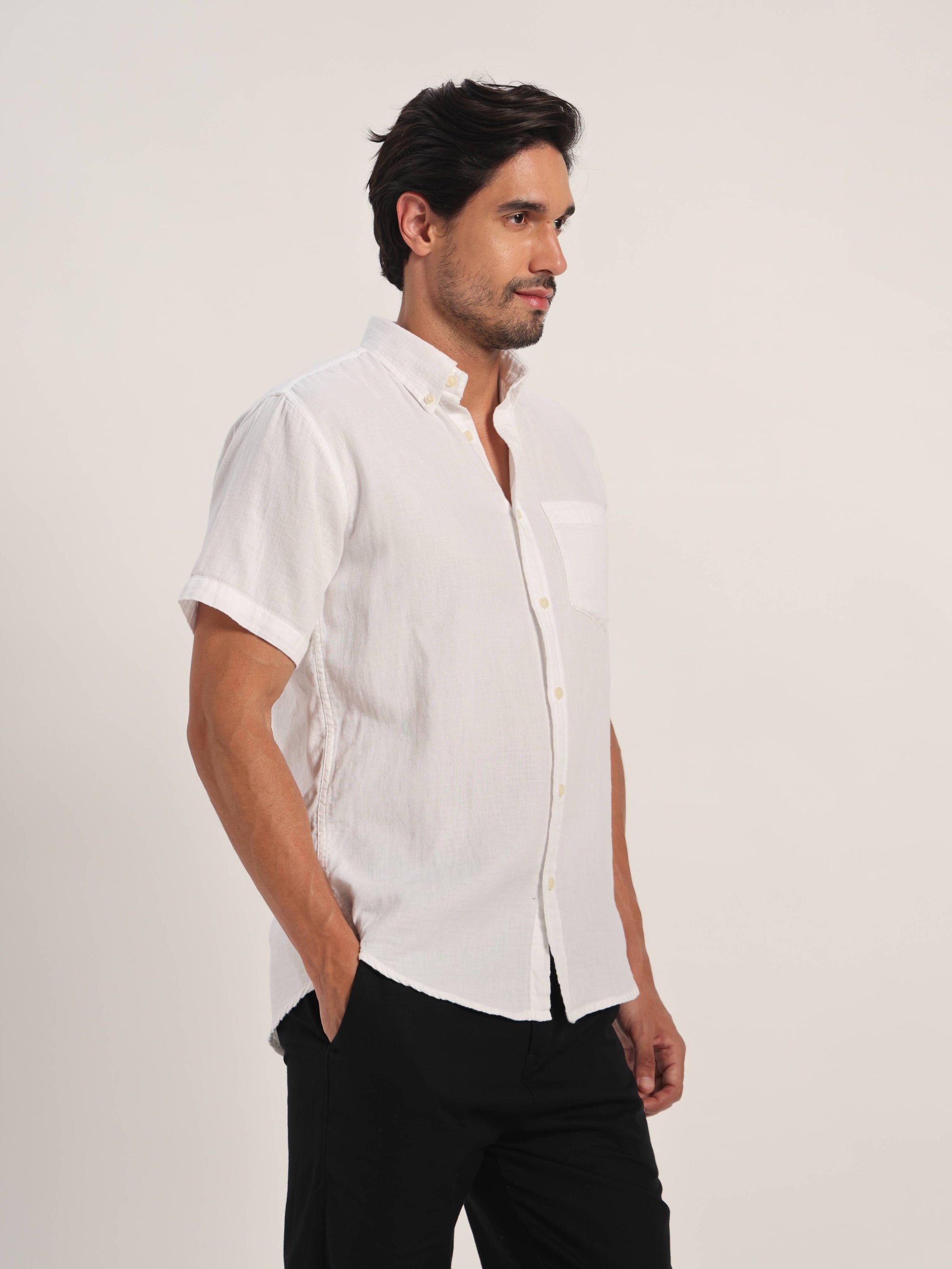 Unwritten White Linen Shirt