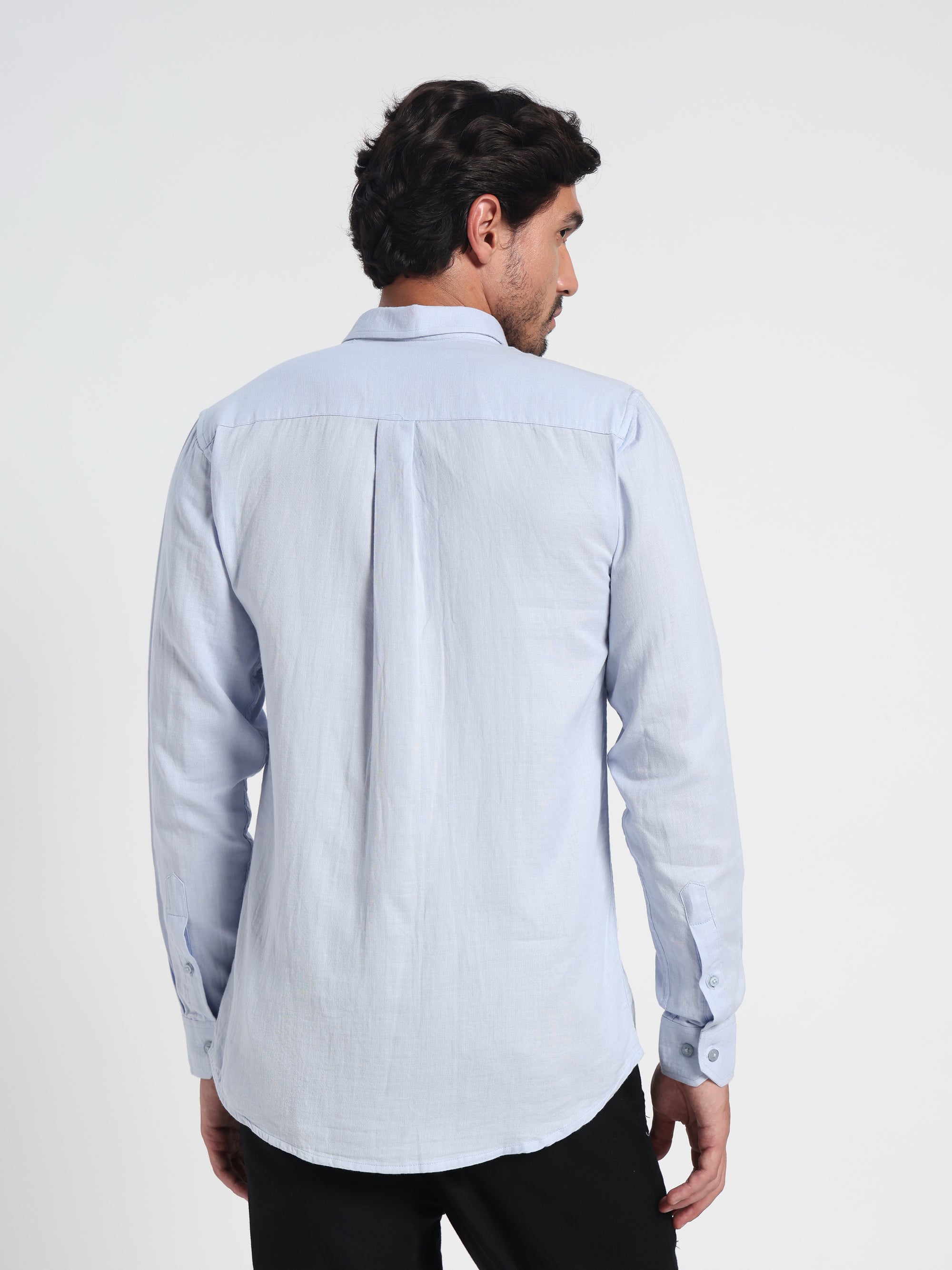 Fluid Confidence Blue Linen Shirt