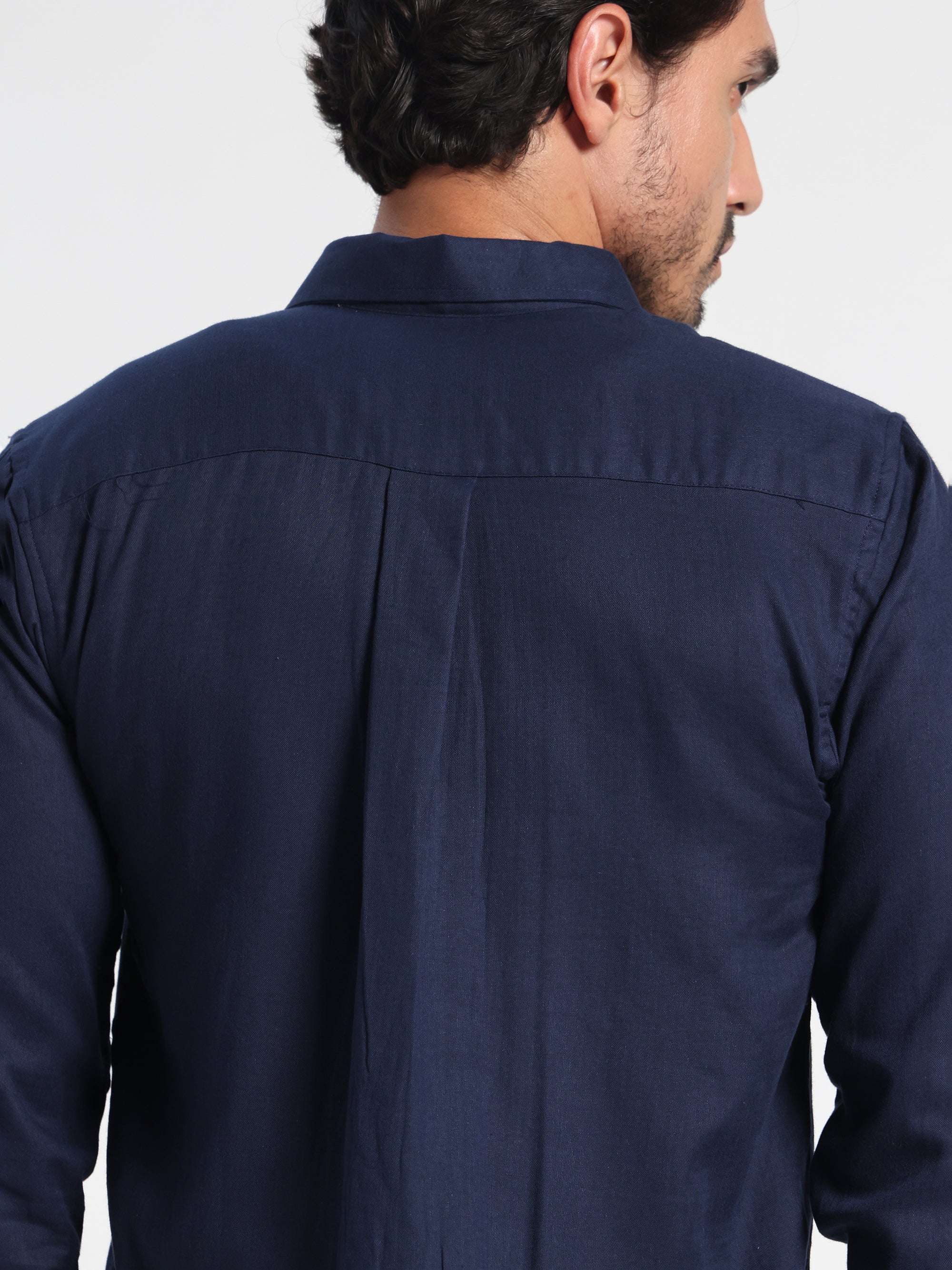 Settled Mind Blue Linen Shirt