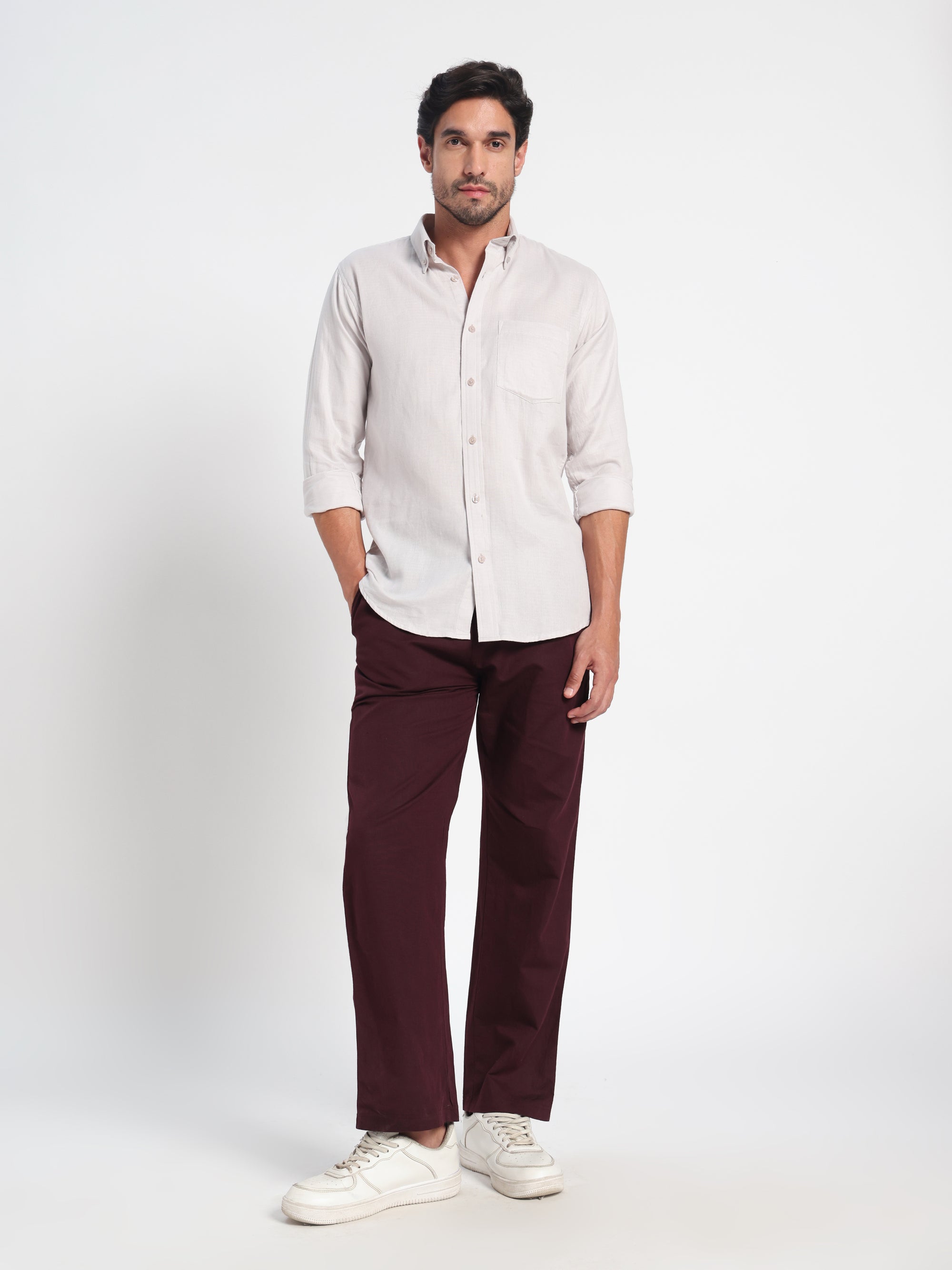 The Second Signature Grey Linen Shirt