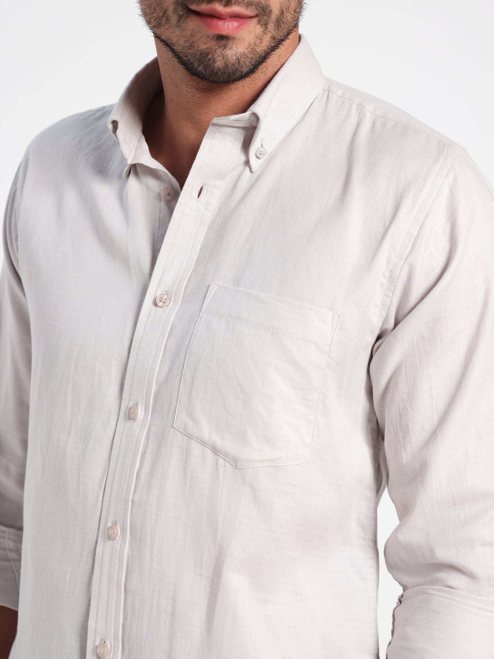 The Second Signature Grey Linen Shirt