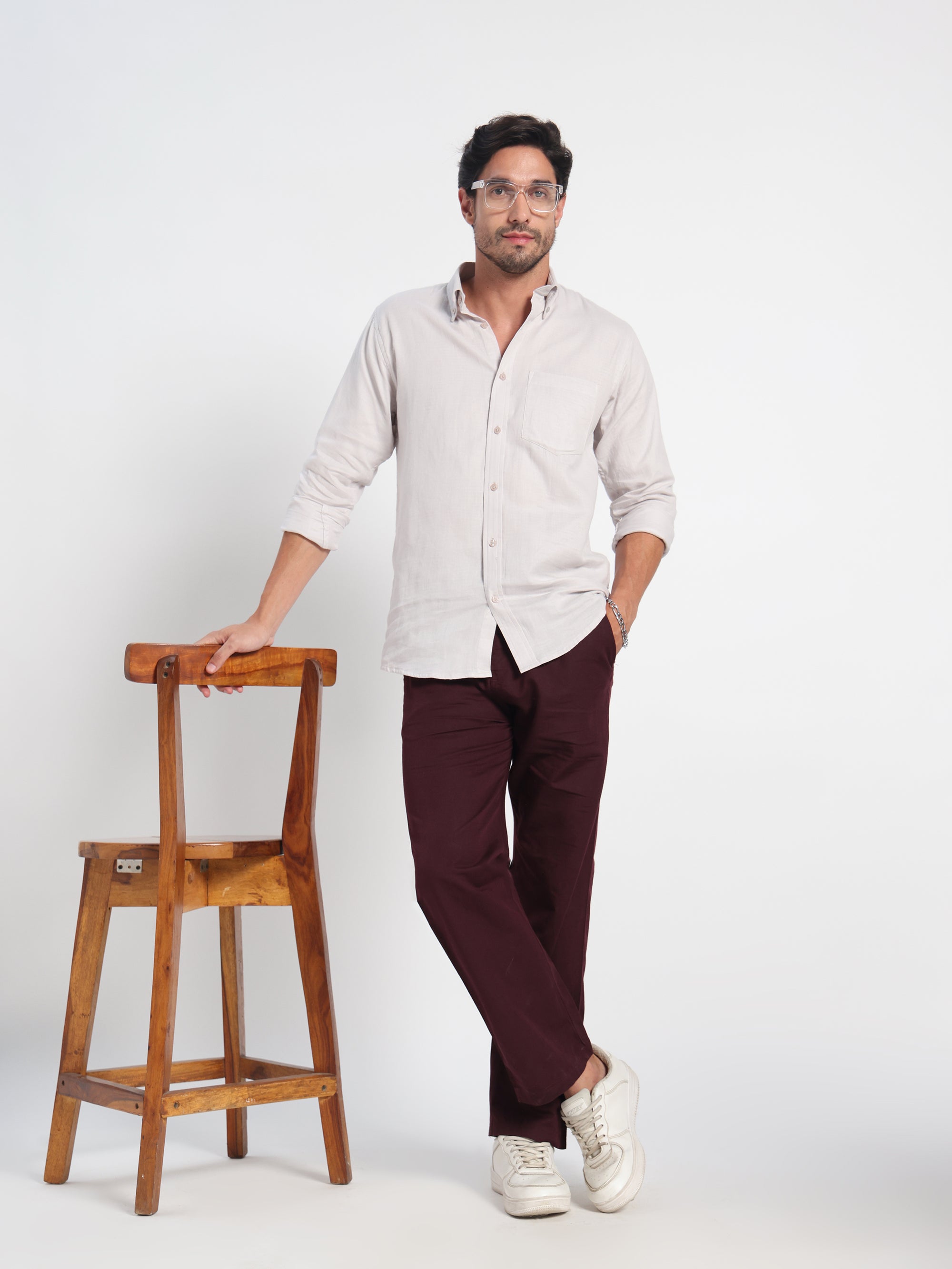 The Second Signature Grey Linen Shirt