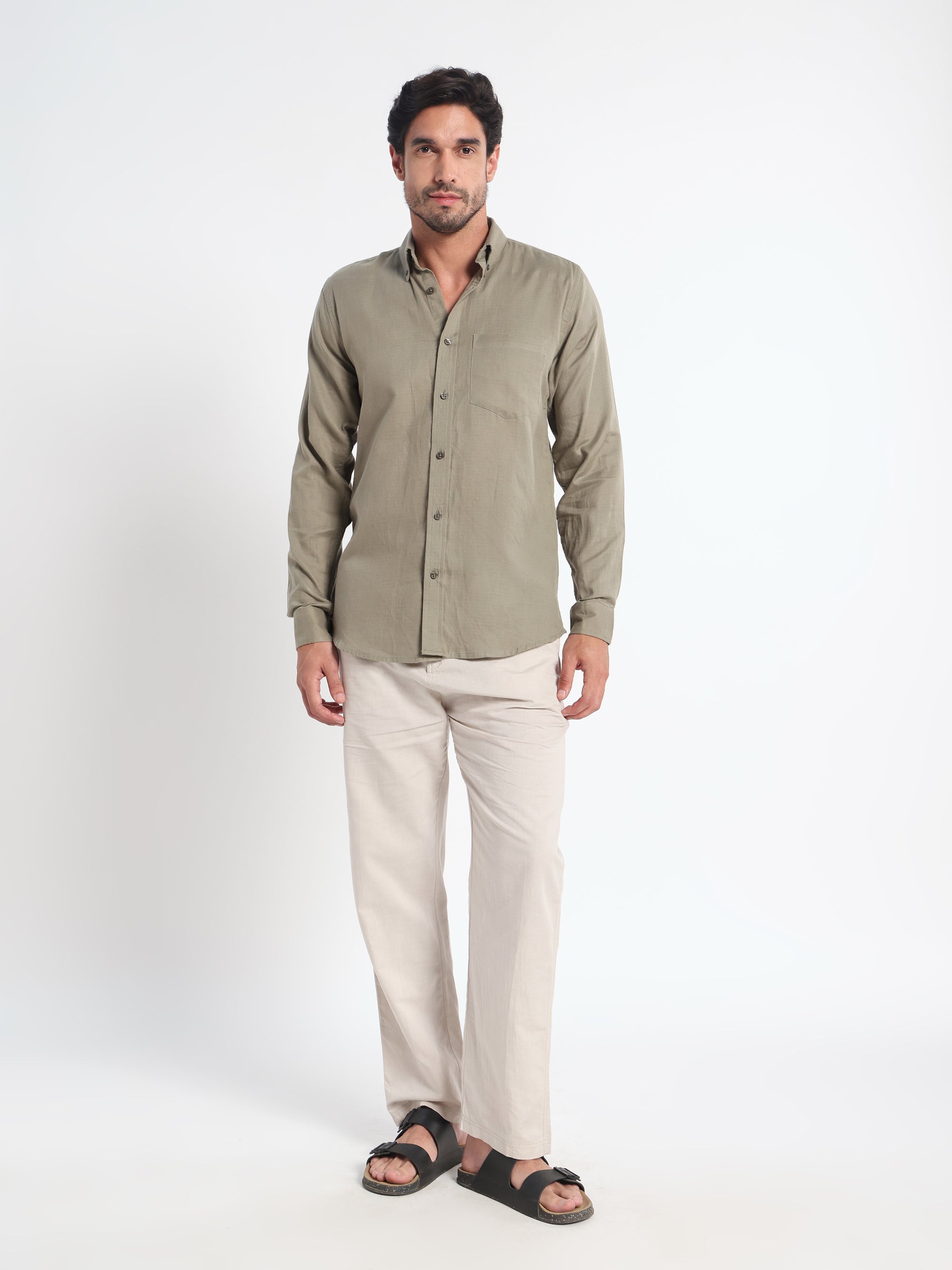 Sacred Inheritance Green Linen Shirt