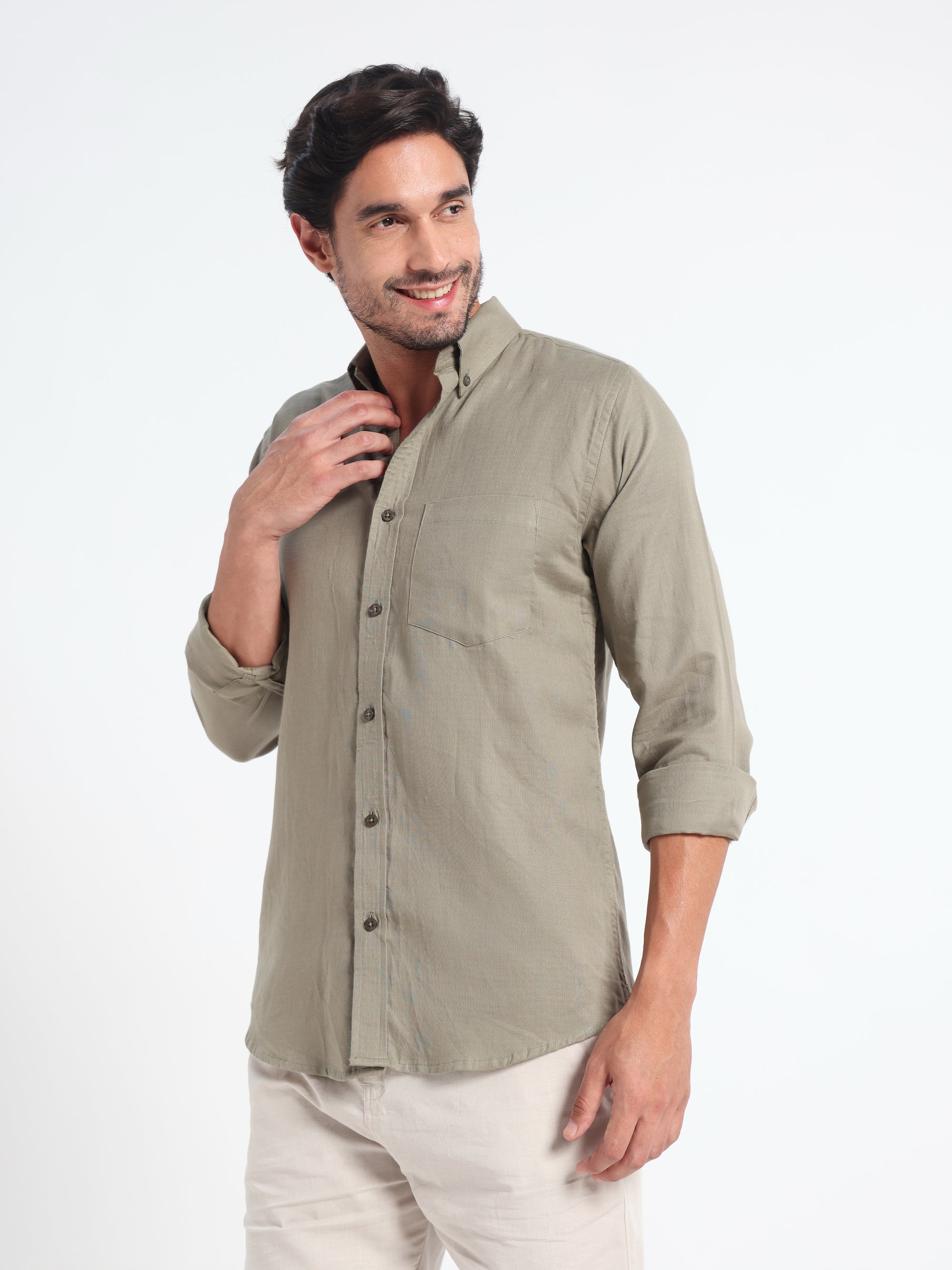 Sacred Inheritance Green Linen Shirt