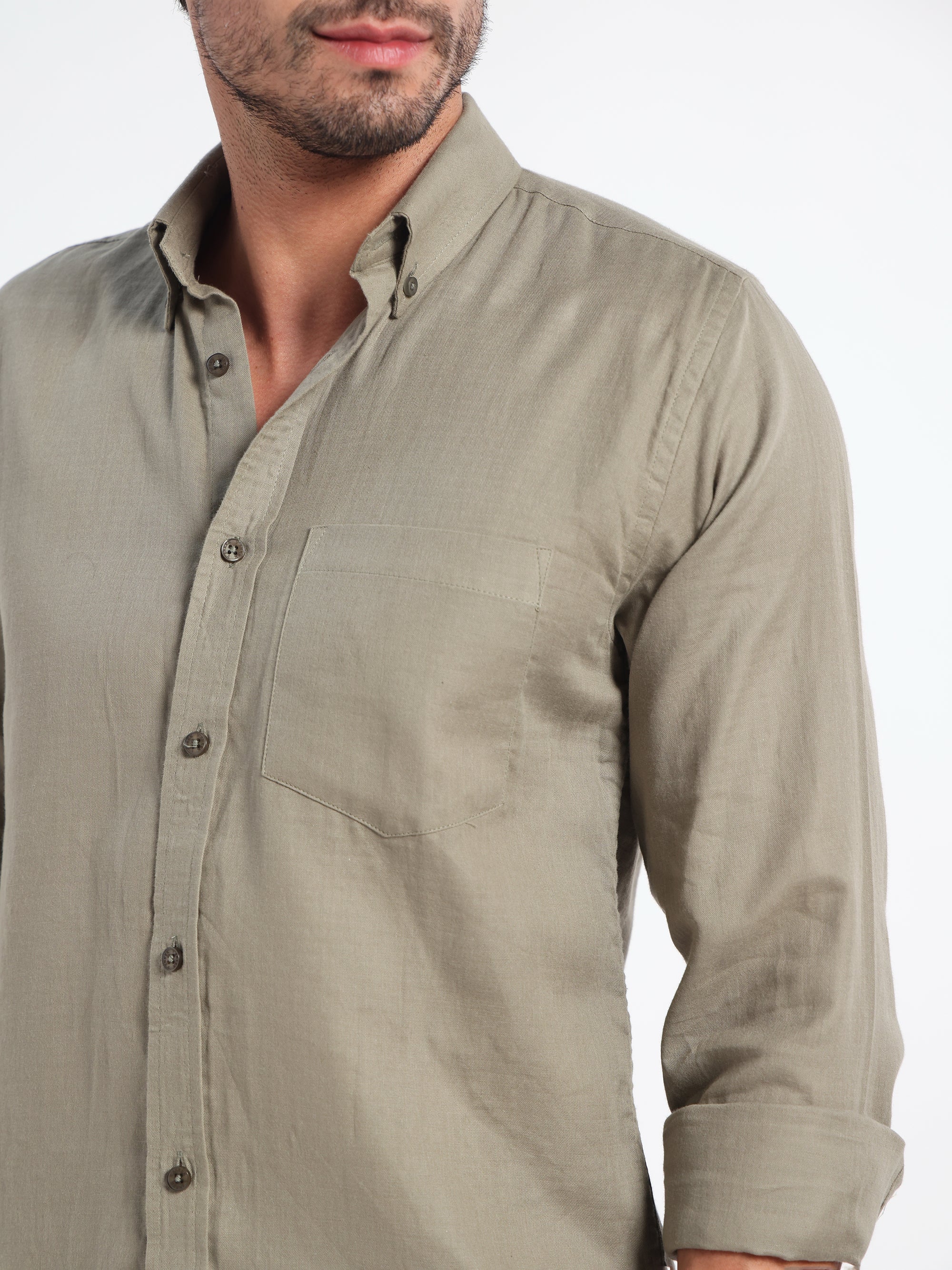 Sacred Inheritance Green Linen Shirt