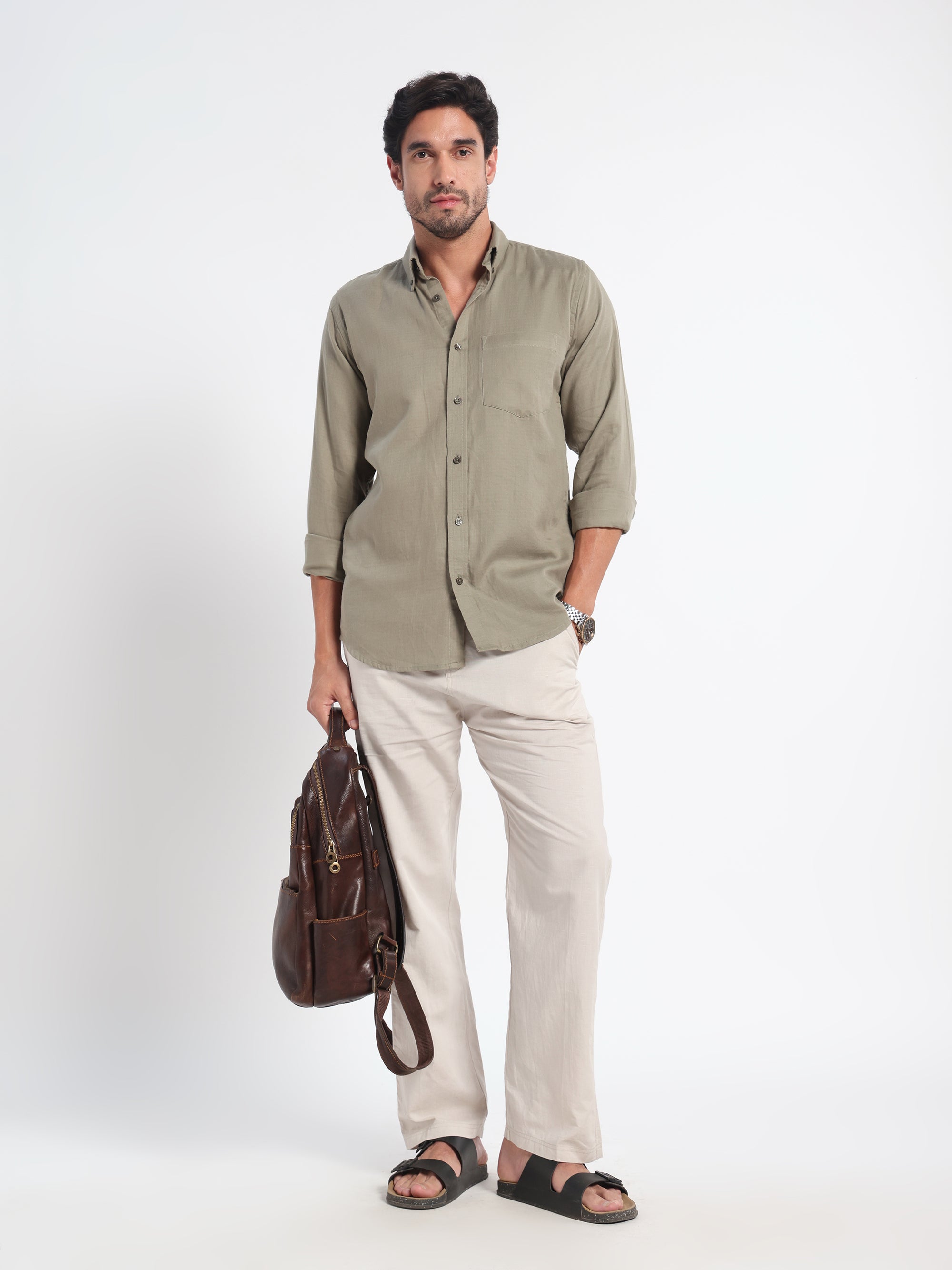 Sacred Inheritance Green Linen Shirt