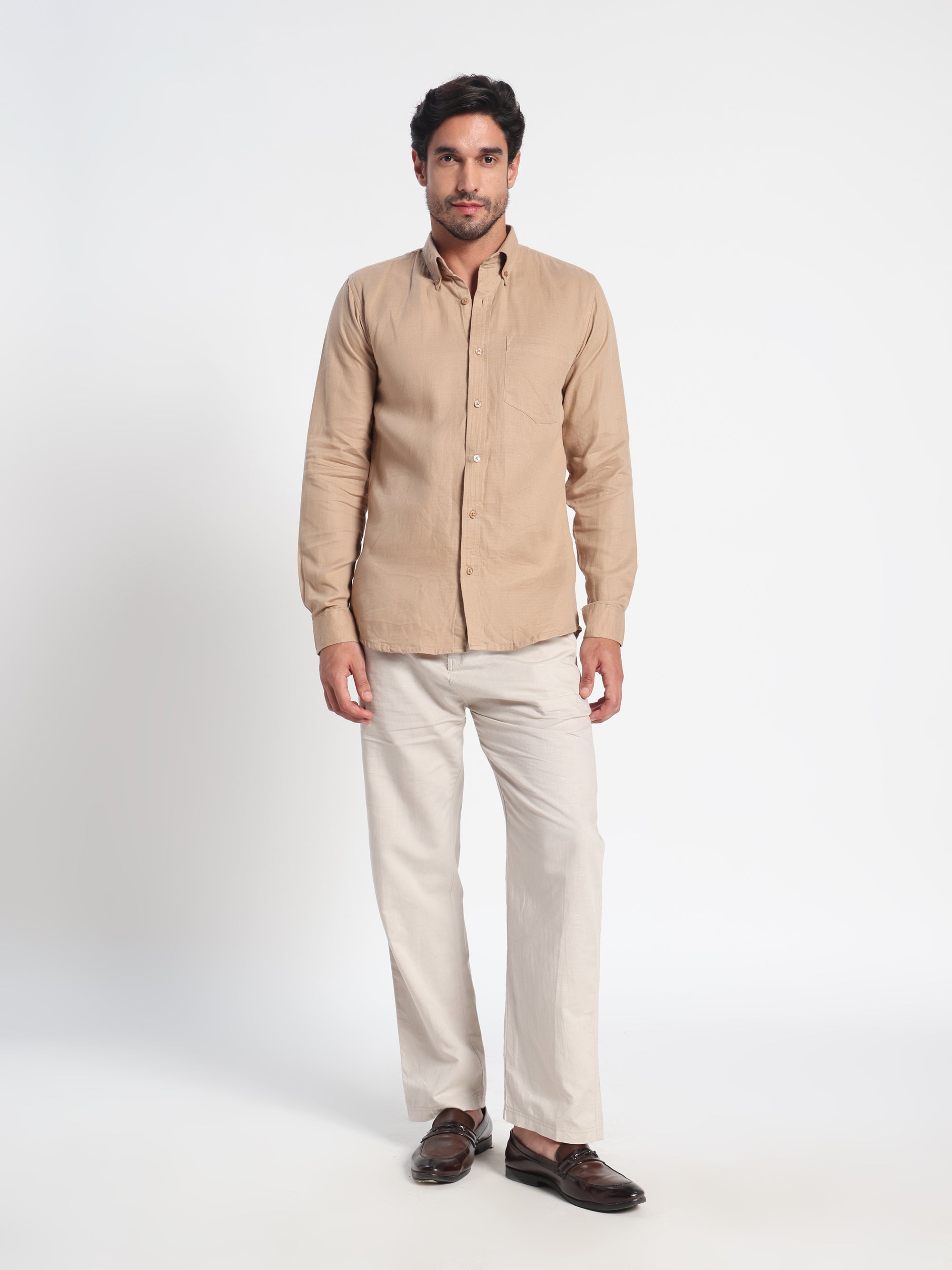 Humble Strength Brown Linen Shirt