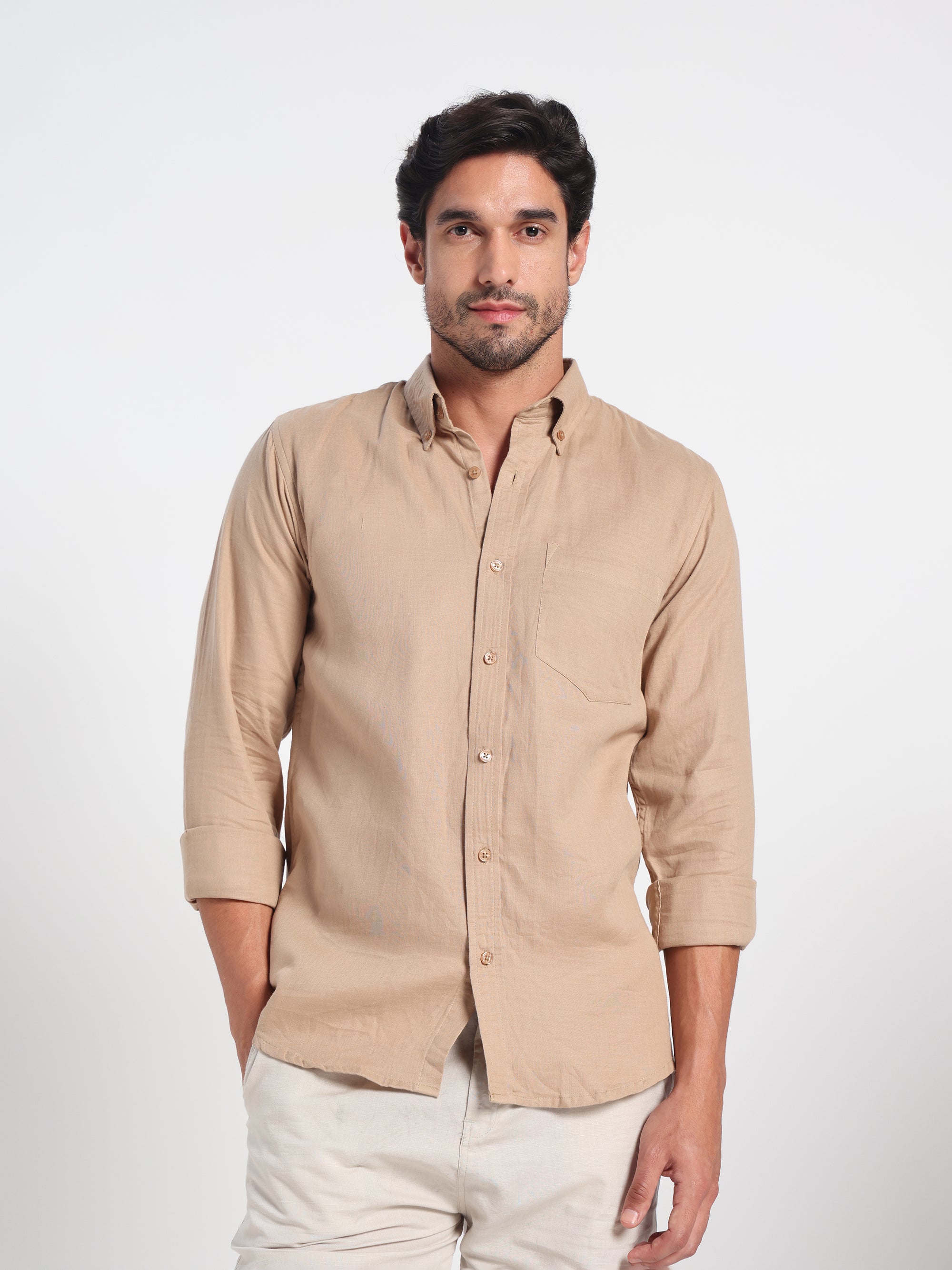 Humble Strength Brown Linen Shirt