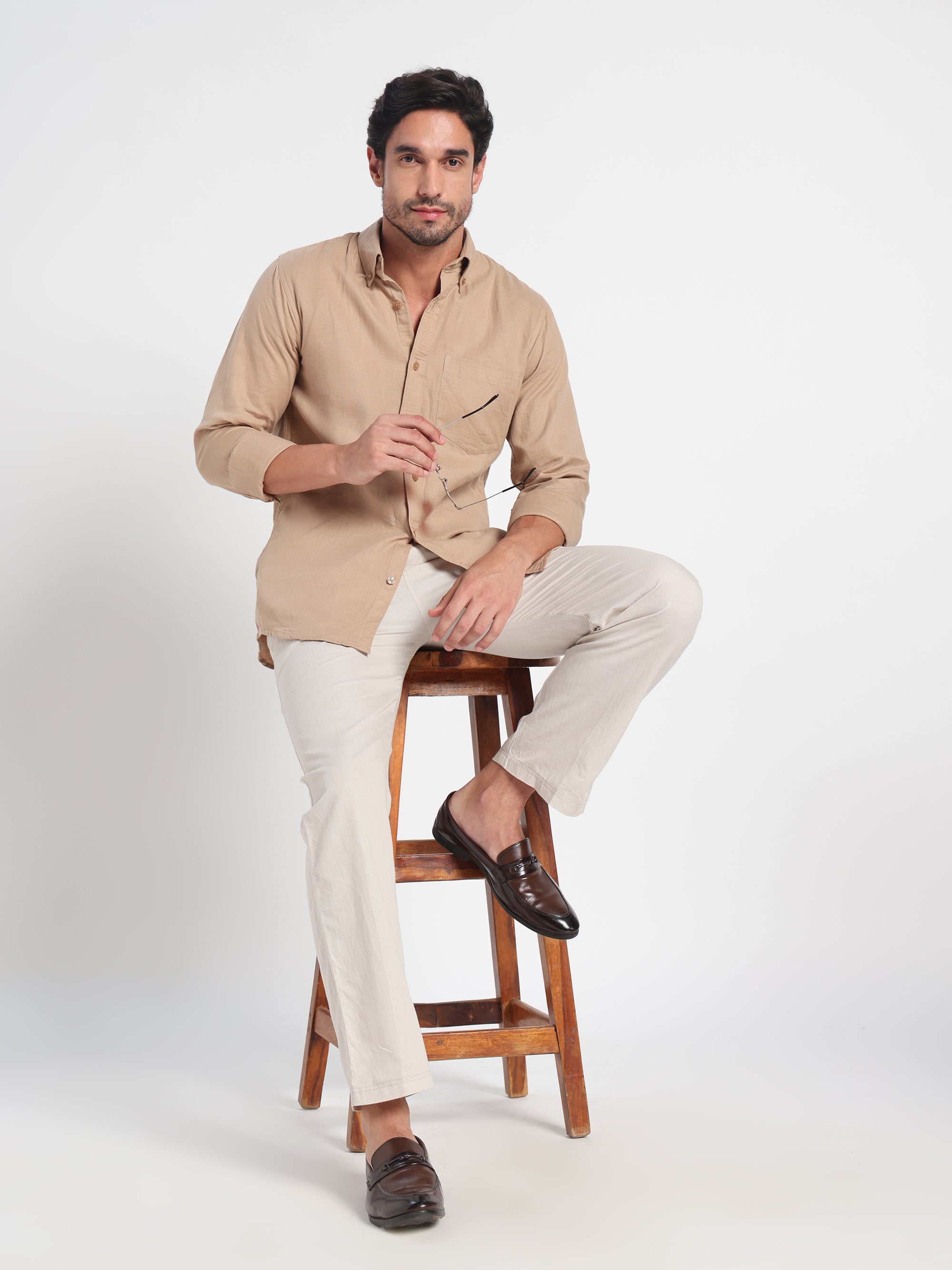 Humble Strength Brown Linen Shirt