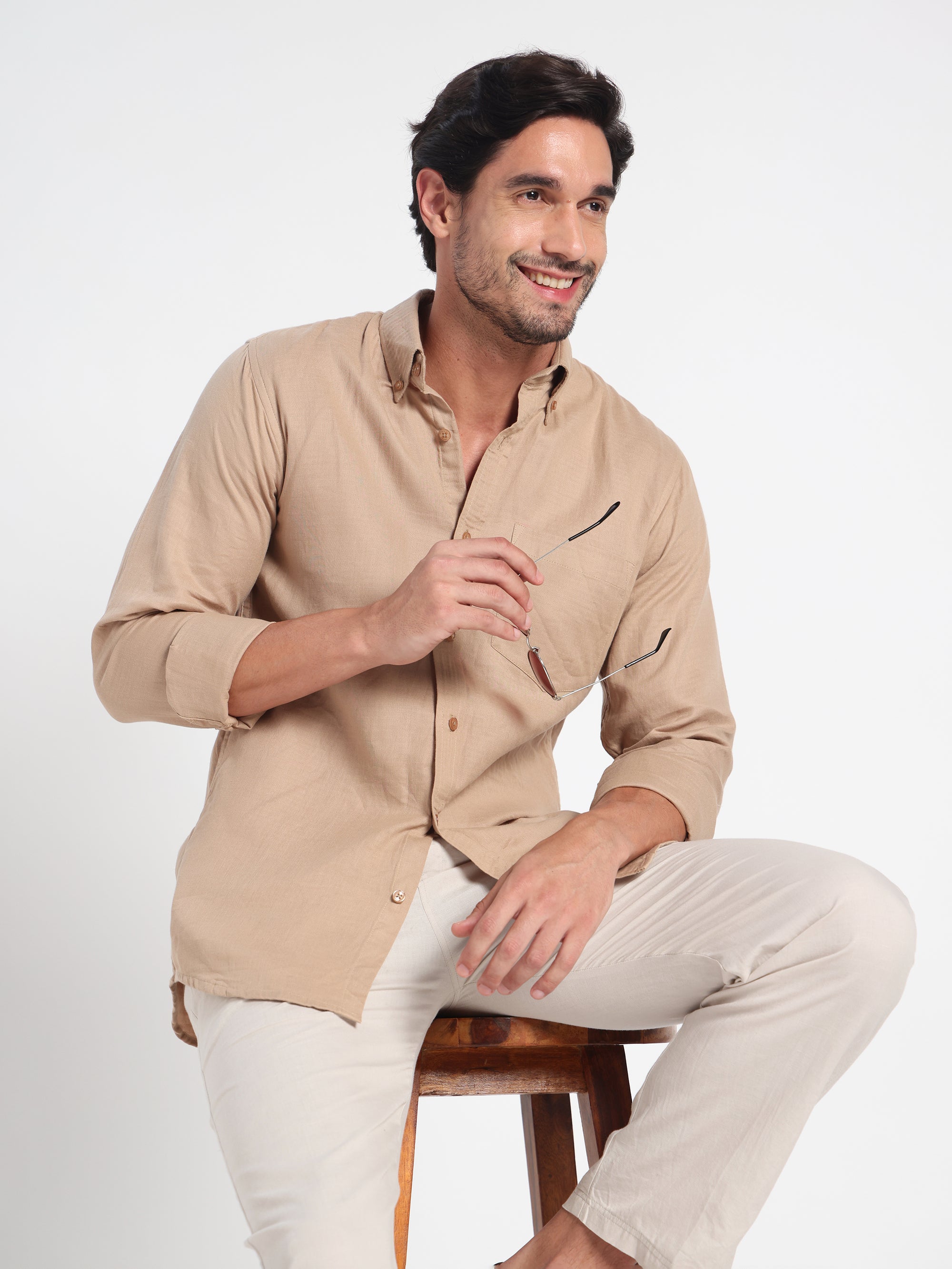 Humble Strength Brown Linen Shirt