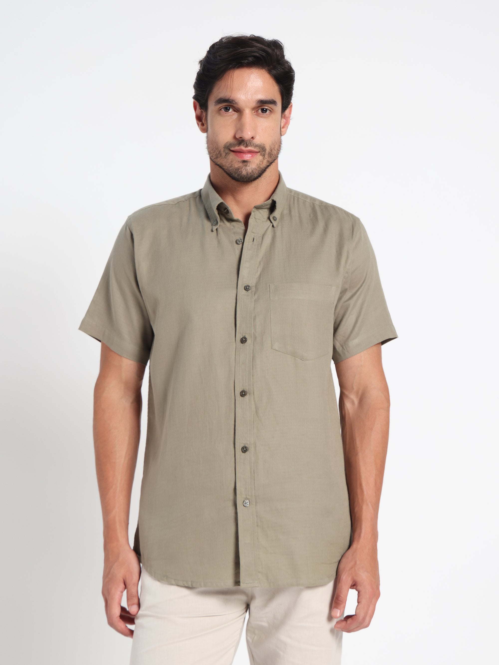 Ancestral Green Linen Shirt