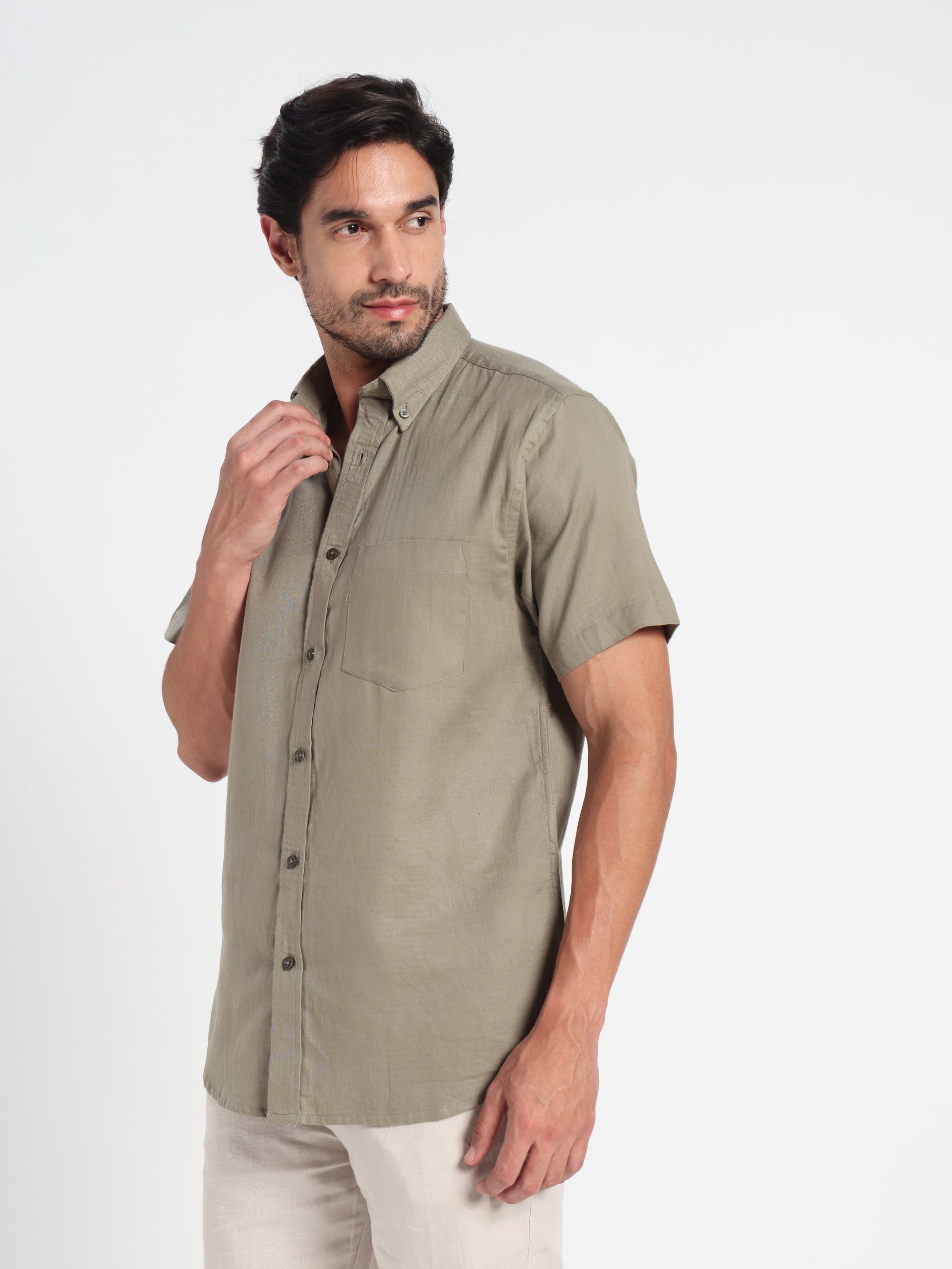 Ancestral Green Linen Shirt