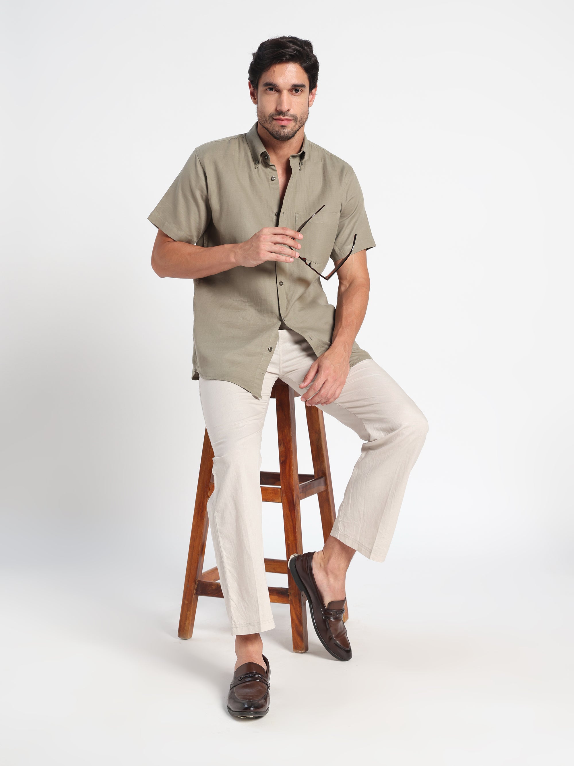 Ancestral Green Linen Shirt