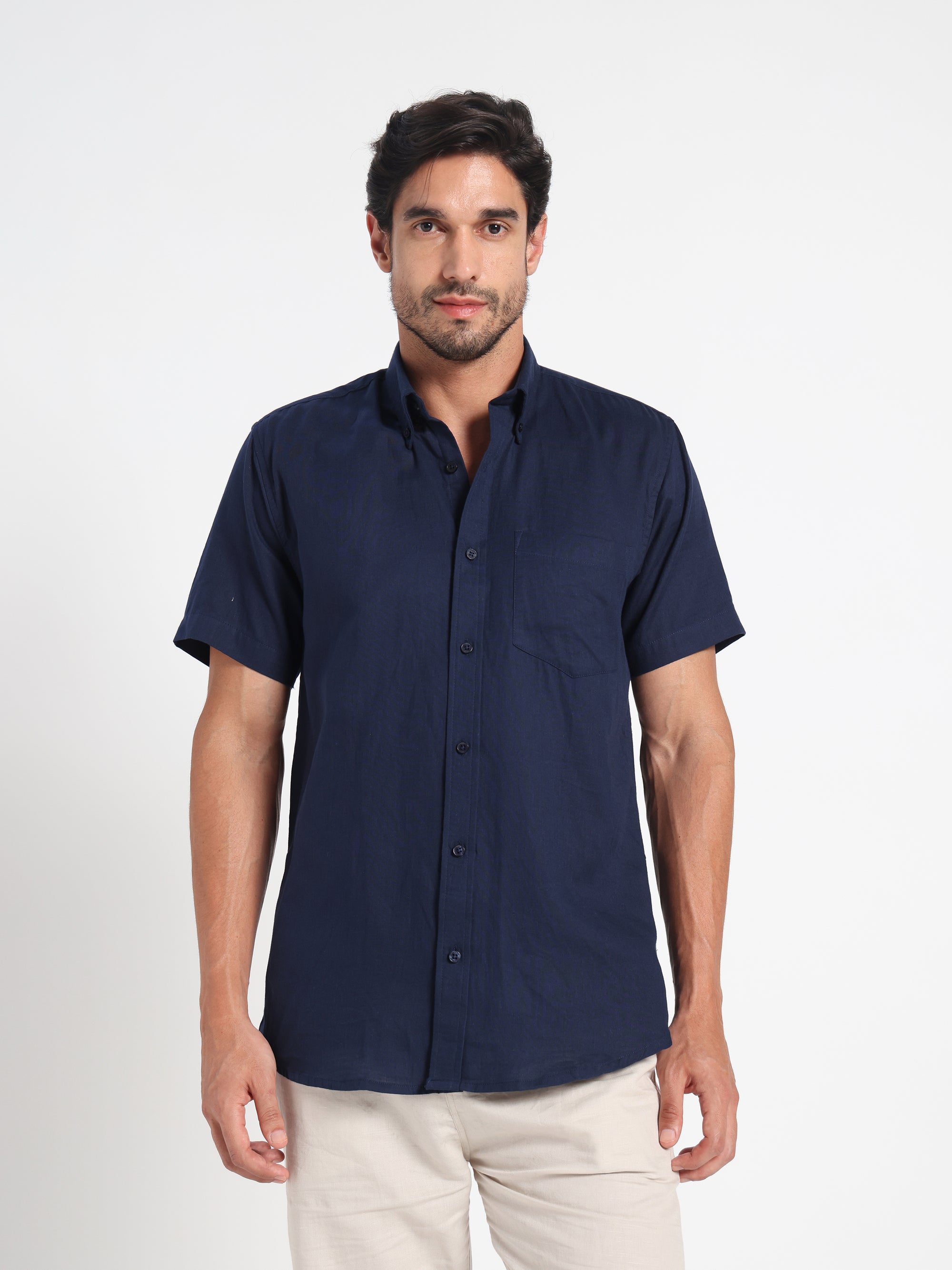 Diplomat Ink Blue Linen Shirt