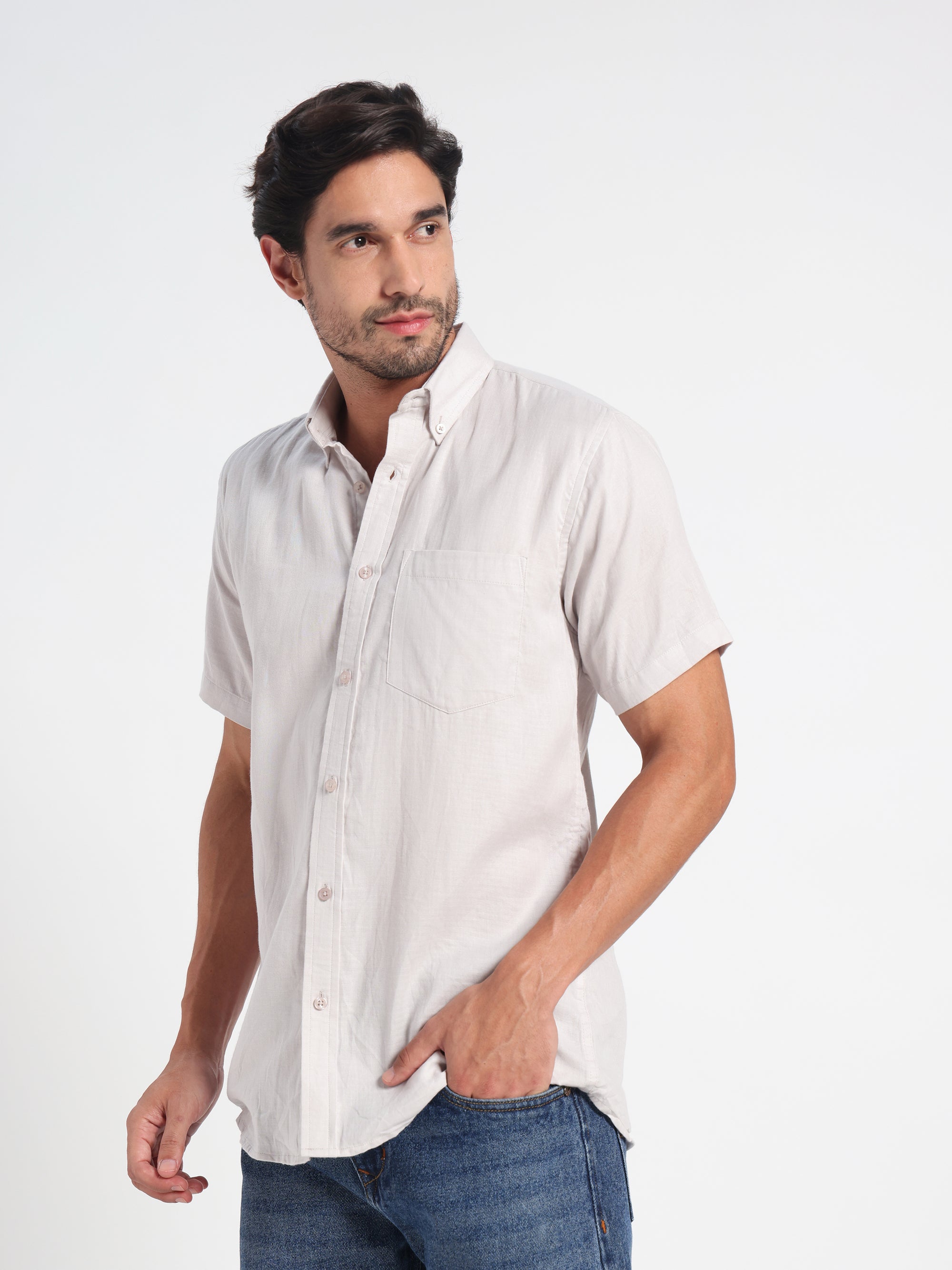 Ash and Ambition Grey Linen Shirt