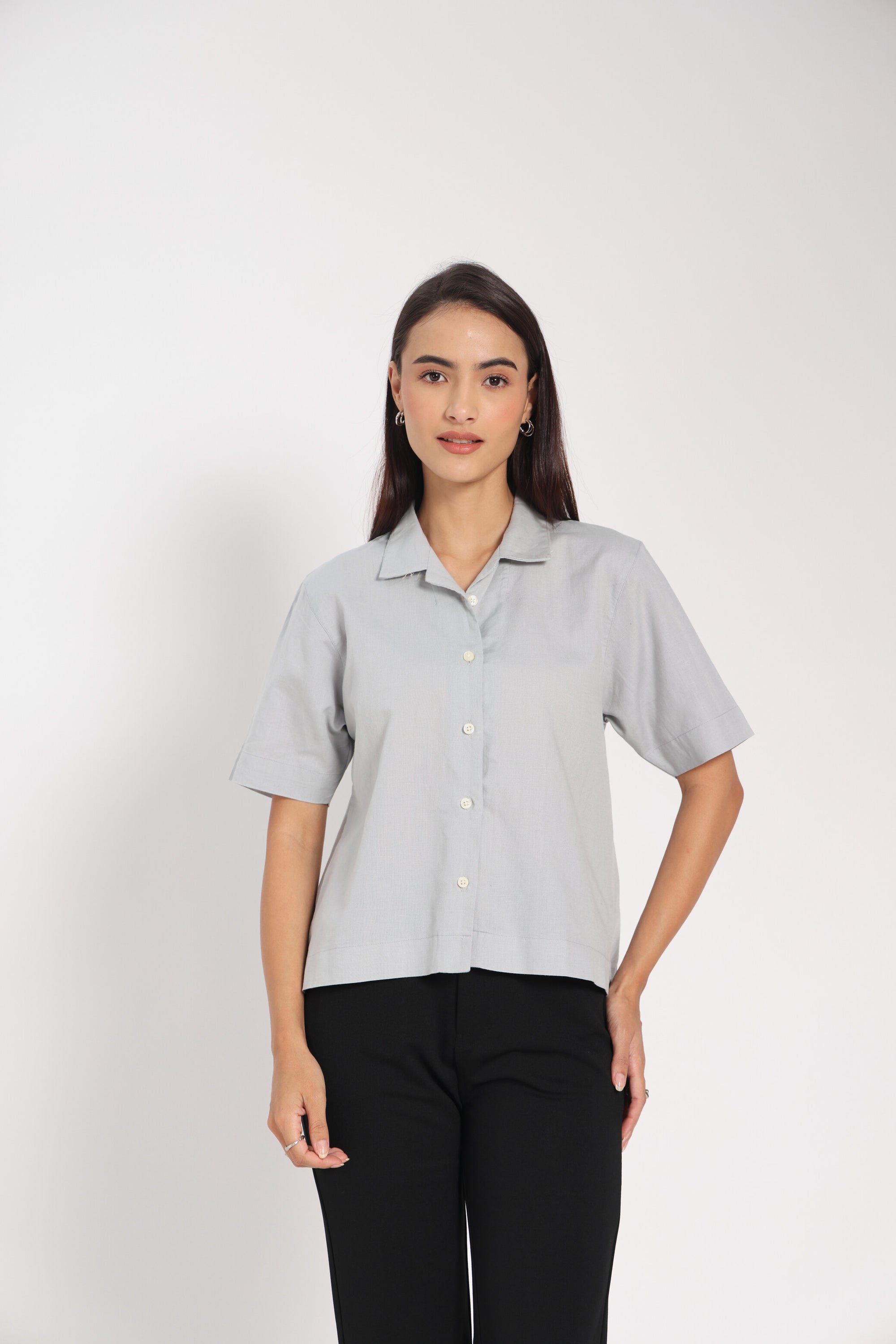 Calculated Grace Grey Linen Shirt