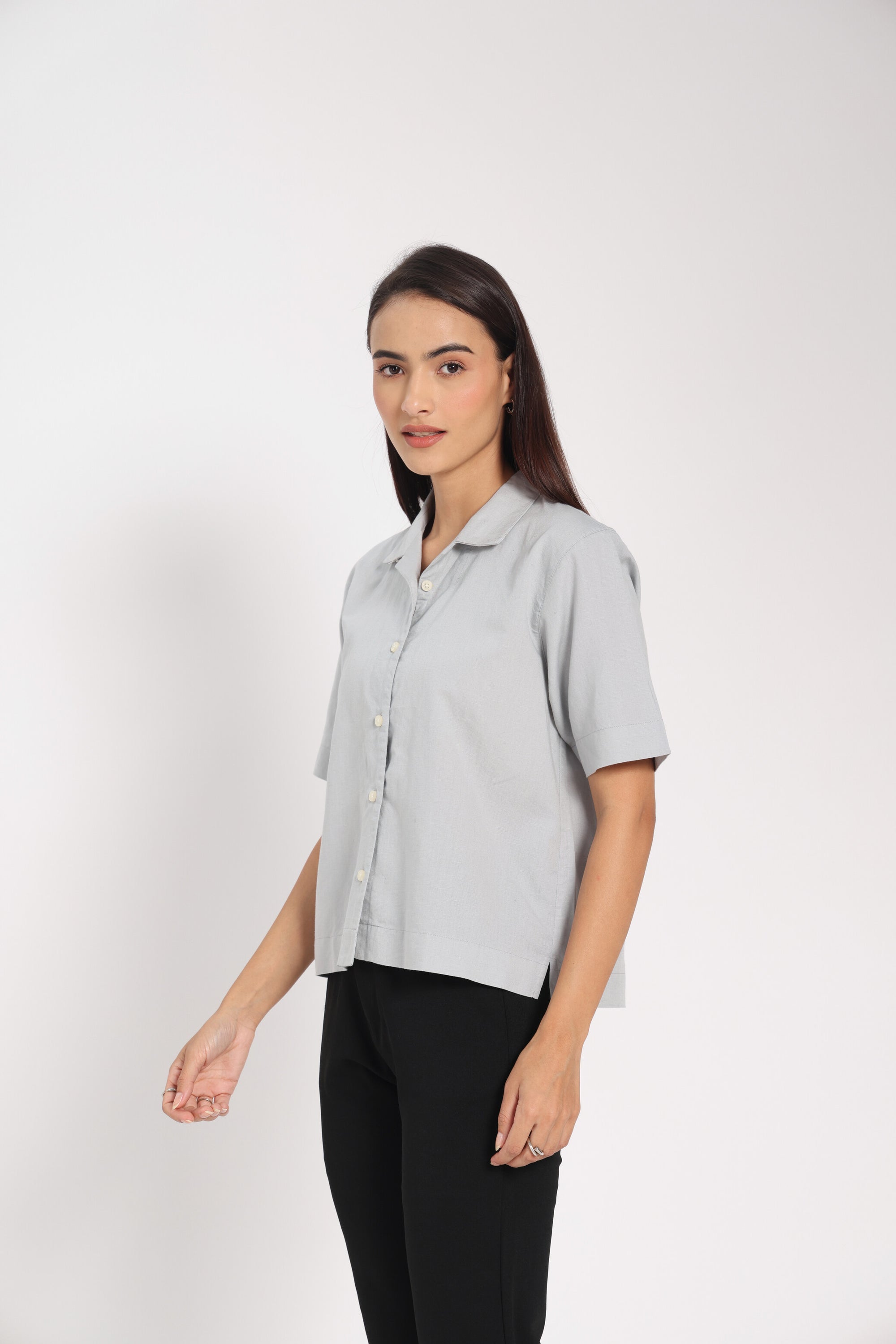 Calculated Grace Grey Linen Shirt
