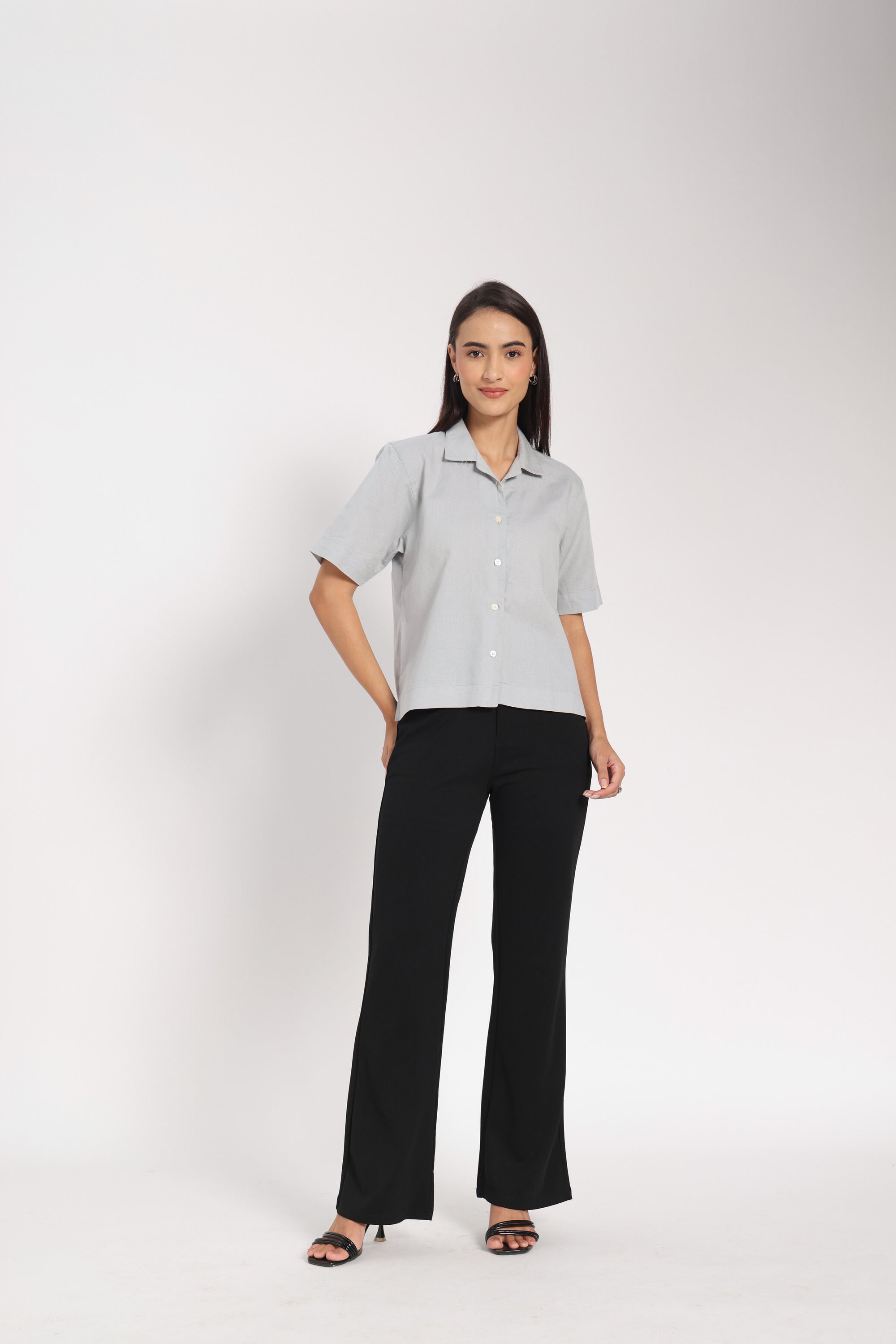 Calculated Grace Grey Linen Shirt