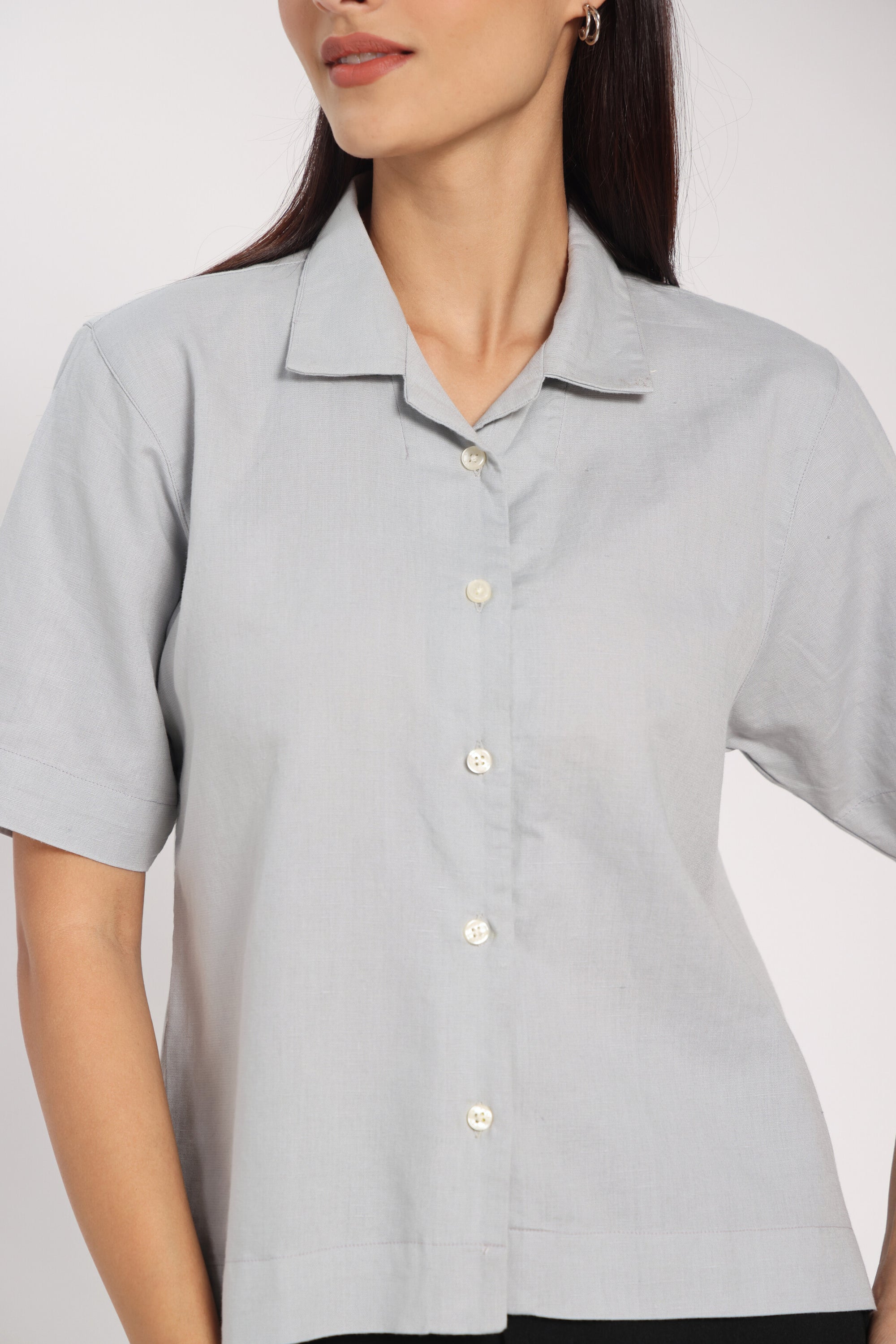 Calculated Grace Grey Linen Shirt