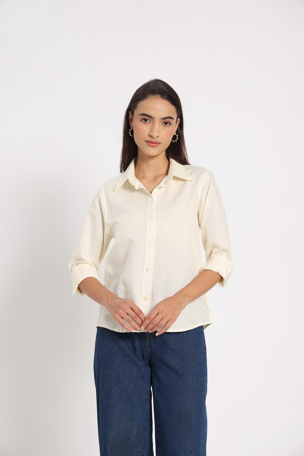 Unwritten Chapter Lemon White Linen Shirt