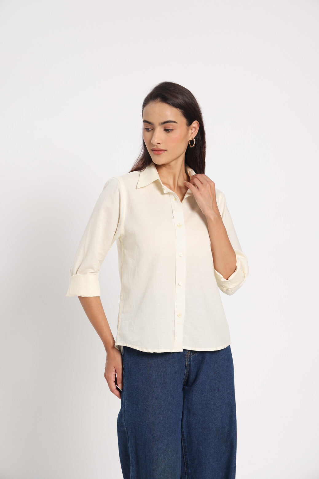 Unwritten Chapter Lemon White Linen Shirt