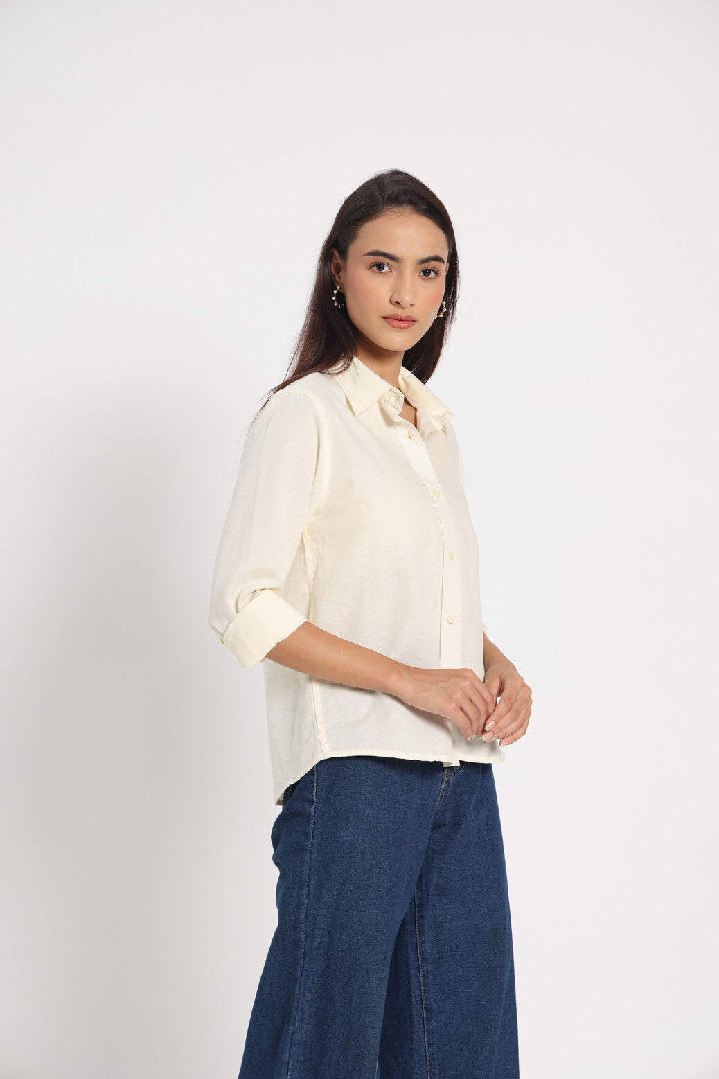Unwritten Chapter Lemon White Linen Shirt