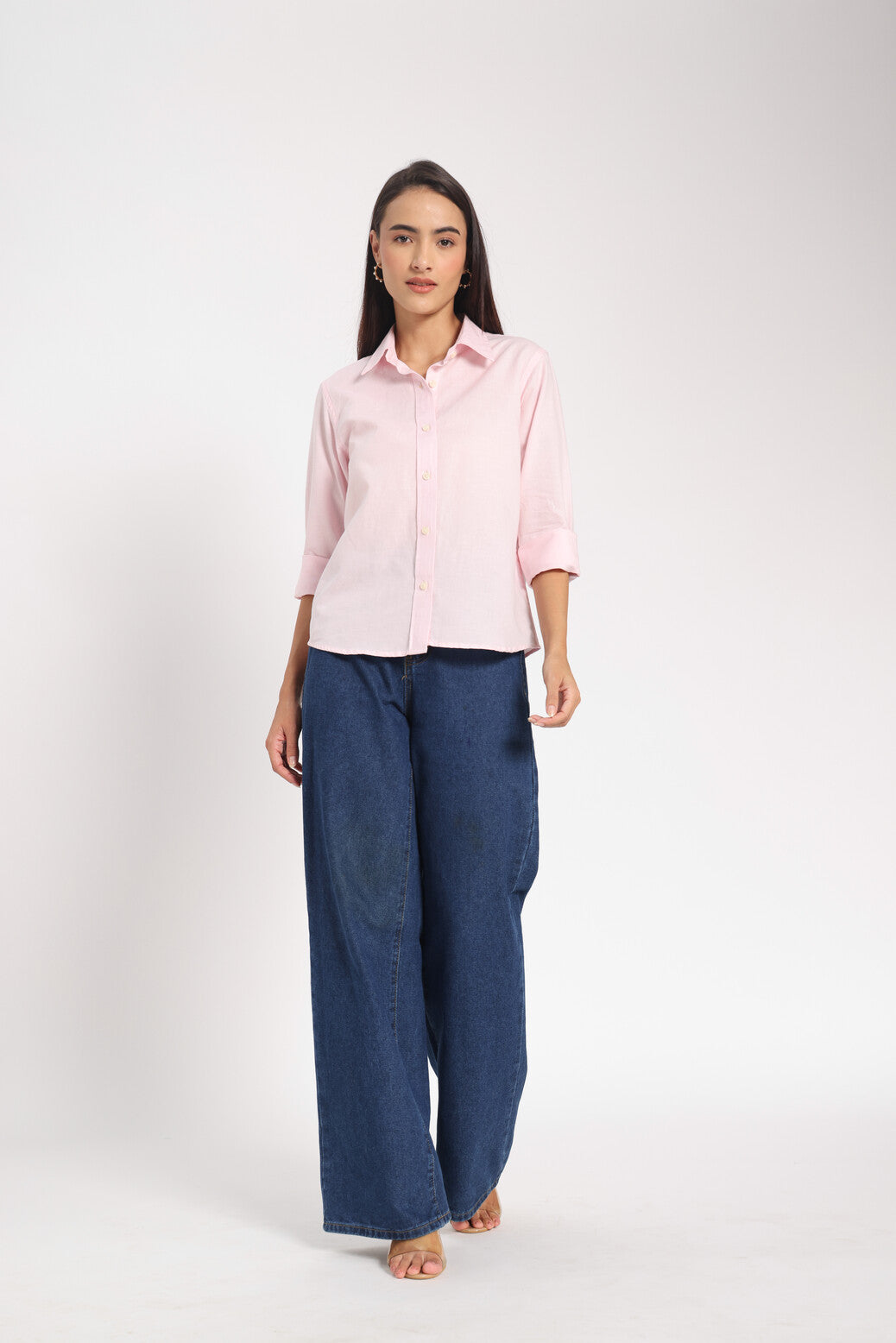 Fierce &amp; Feminine Pink Linen Shirt
