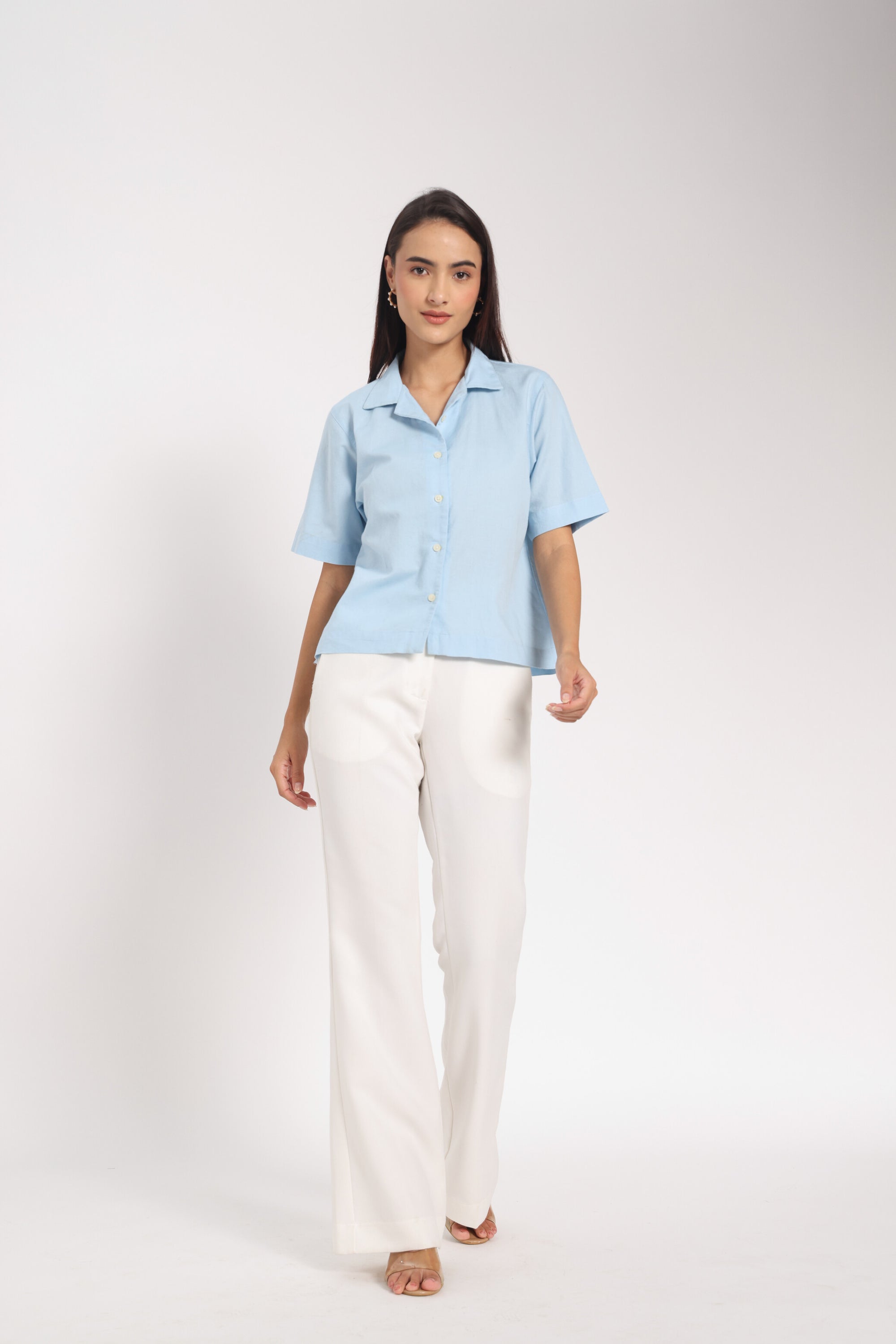 Quietly Unstoppable Light Blue Linen Shirt