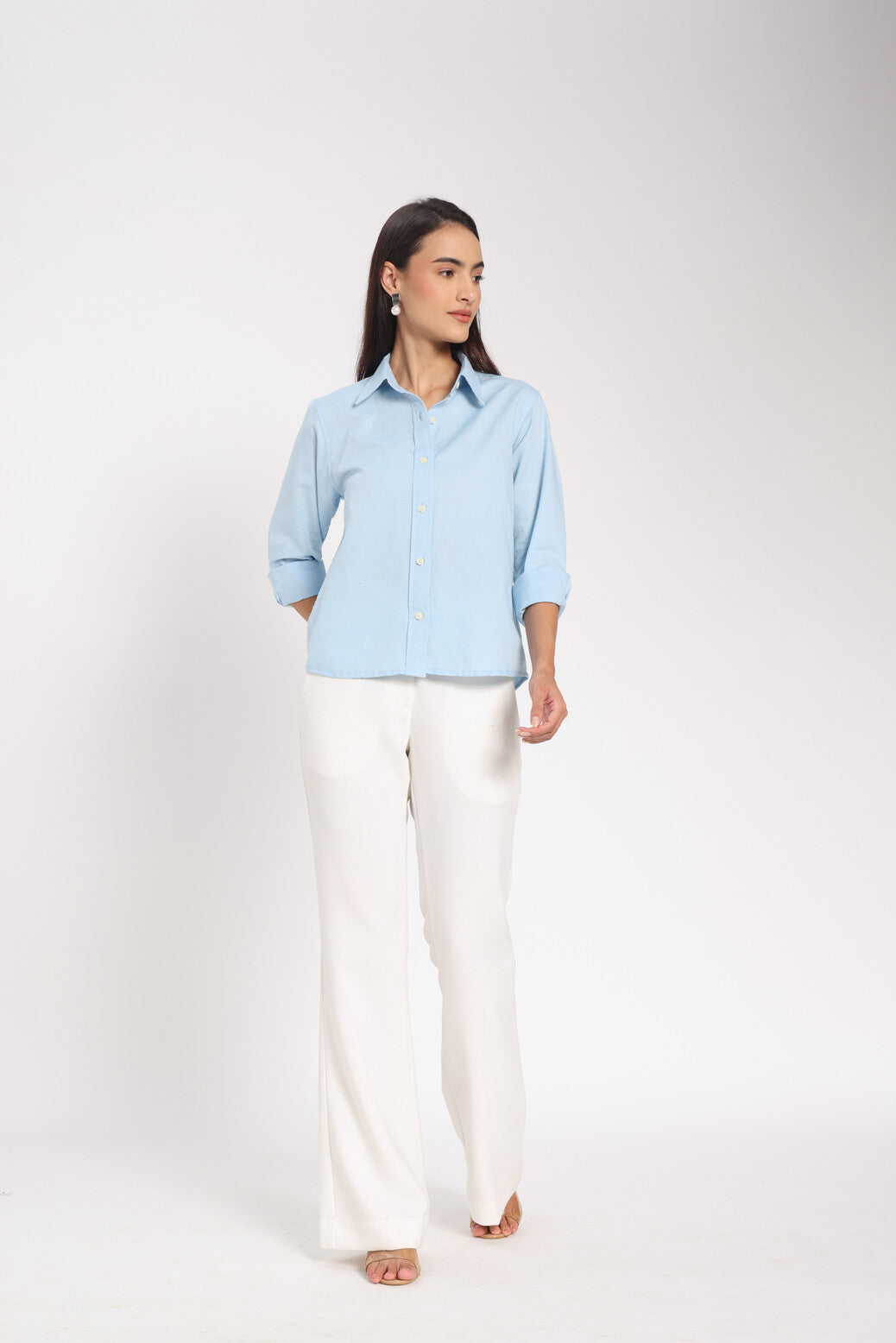 Own Your Space Light Blue Linen Shirt