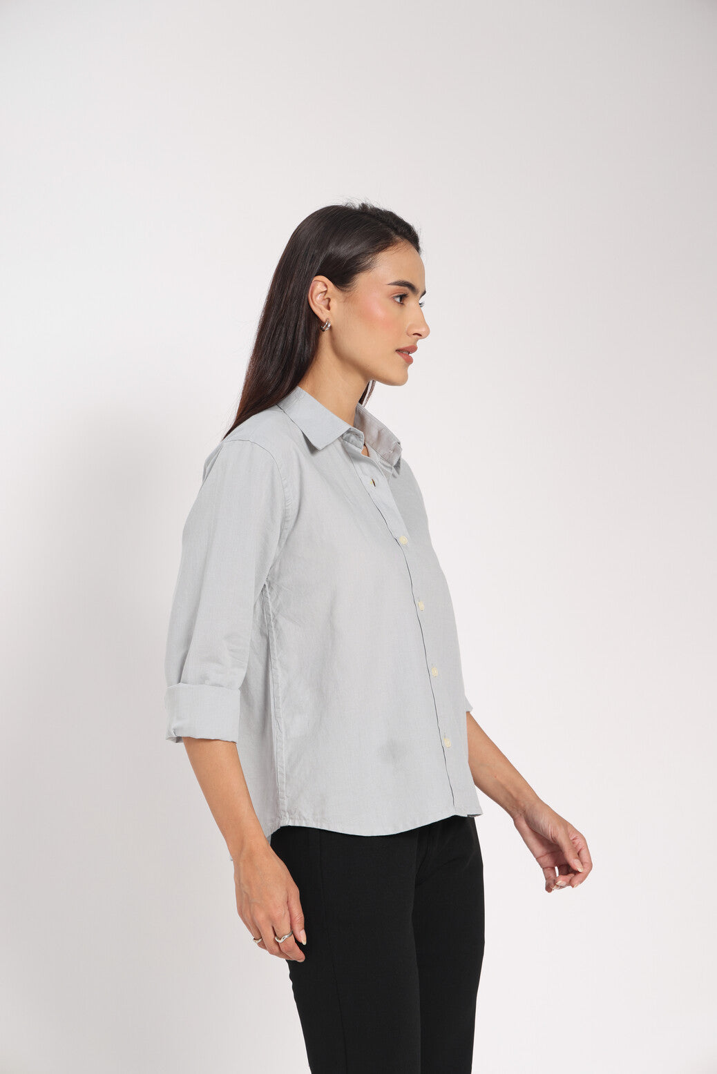 Built Different Grey Linen Shirt