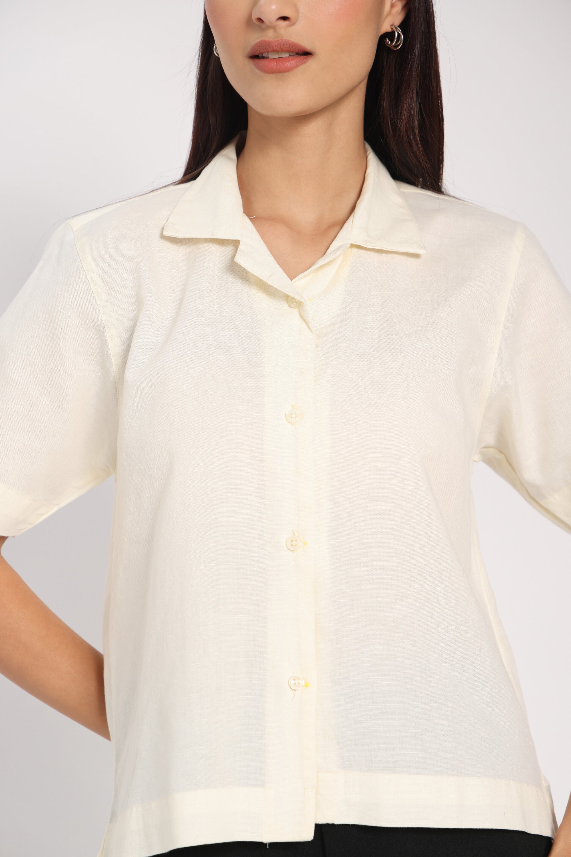 Unfiltered Self Lemon White Linen Shirt