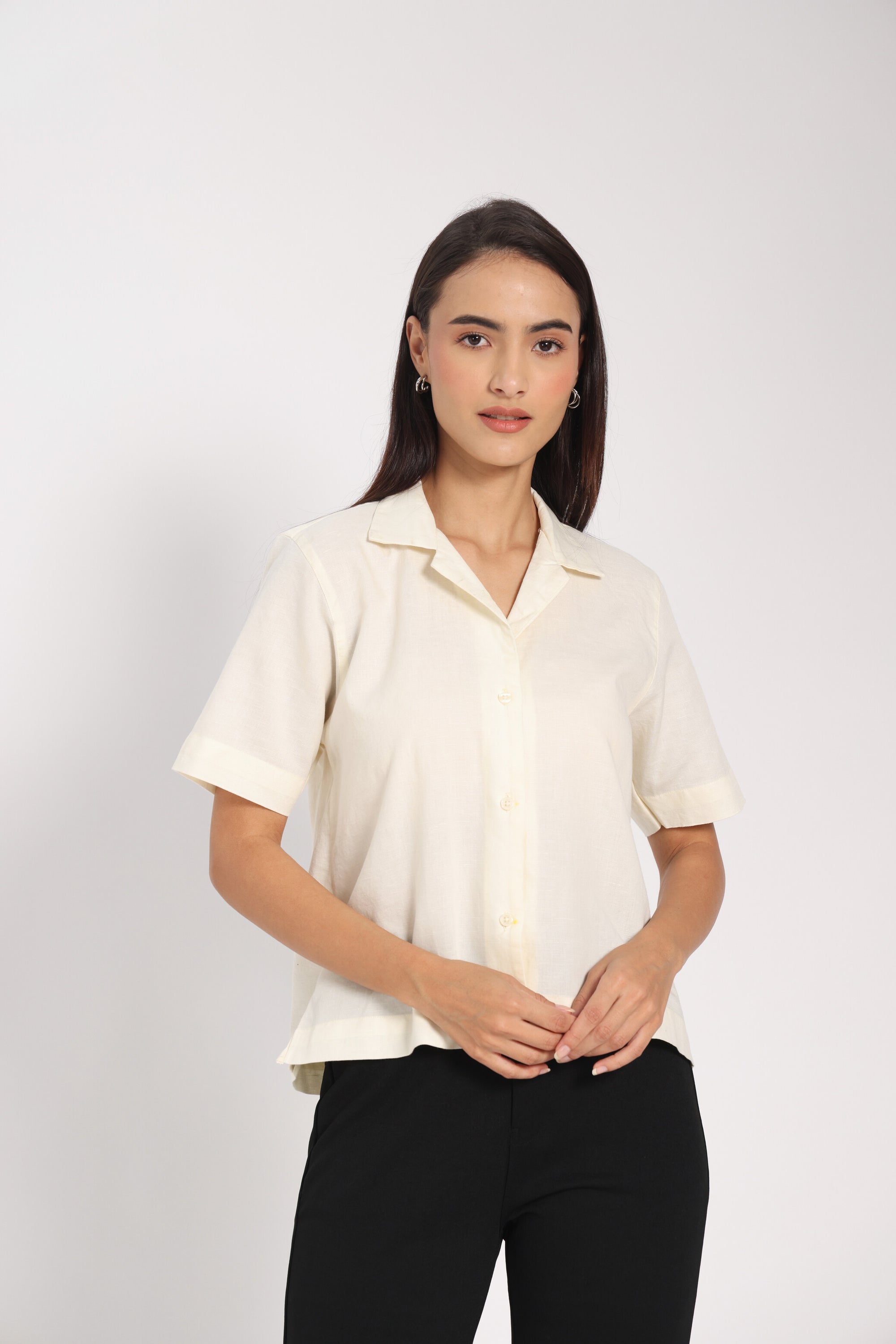Unfiltered Self Lemon White Linen Shirt