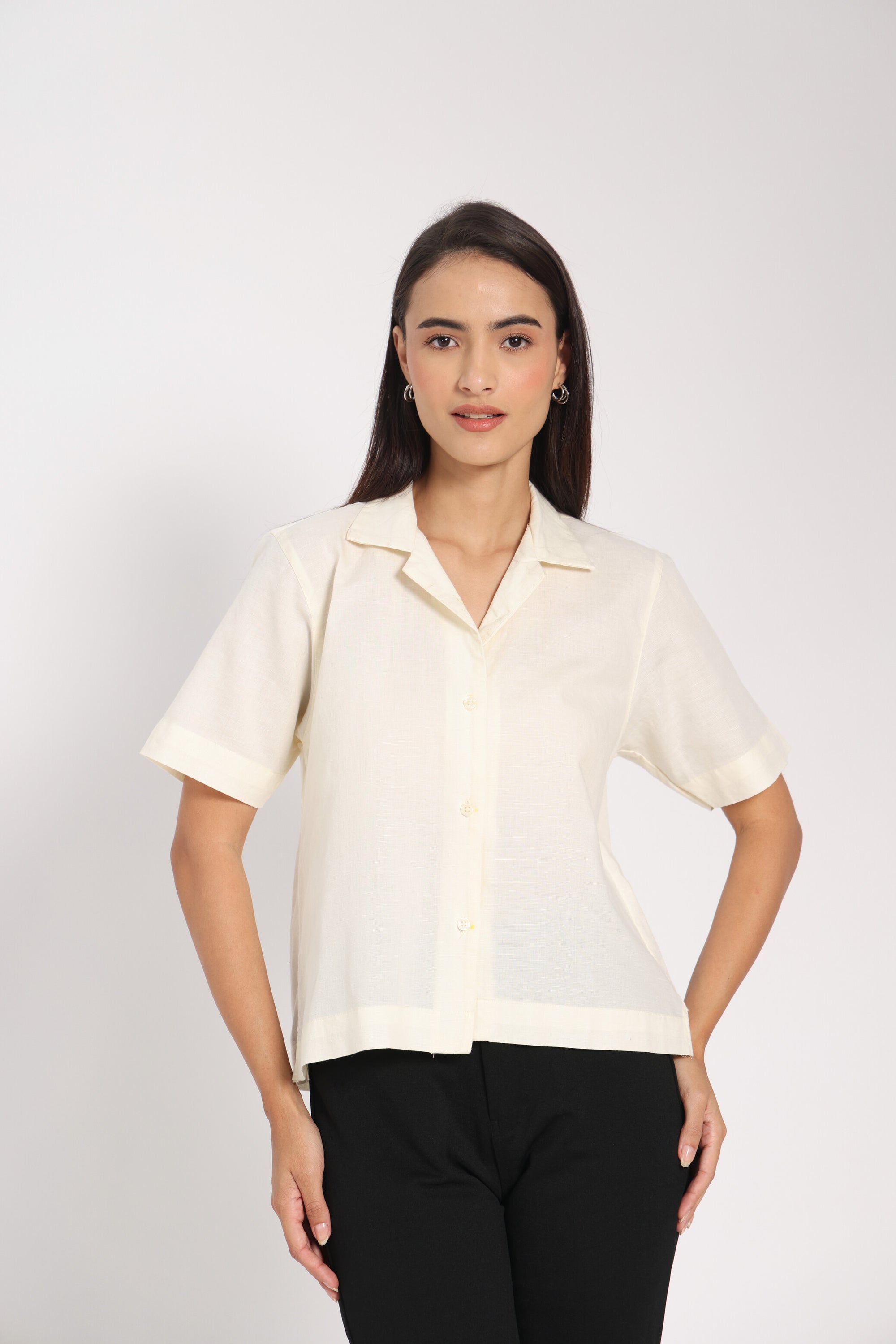Unfiltered Self Lemon White Linen Shirt