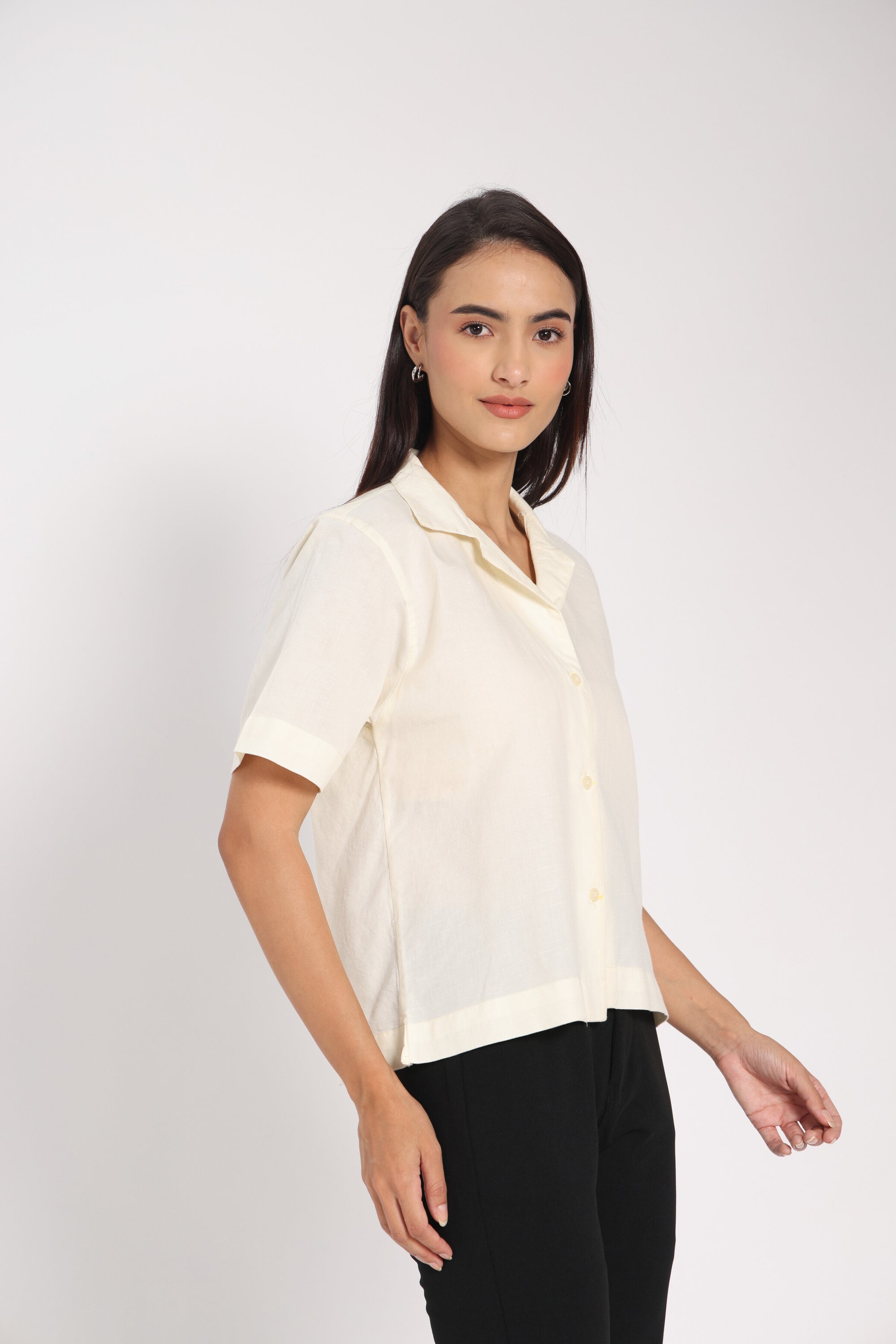 Unfiltered Self Lemon White Linen Shirt