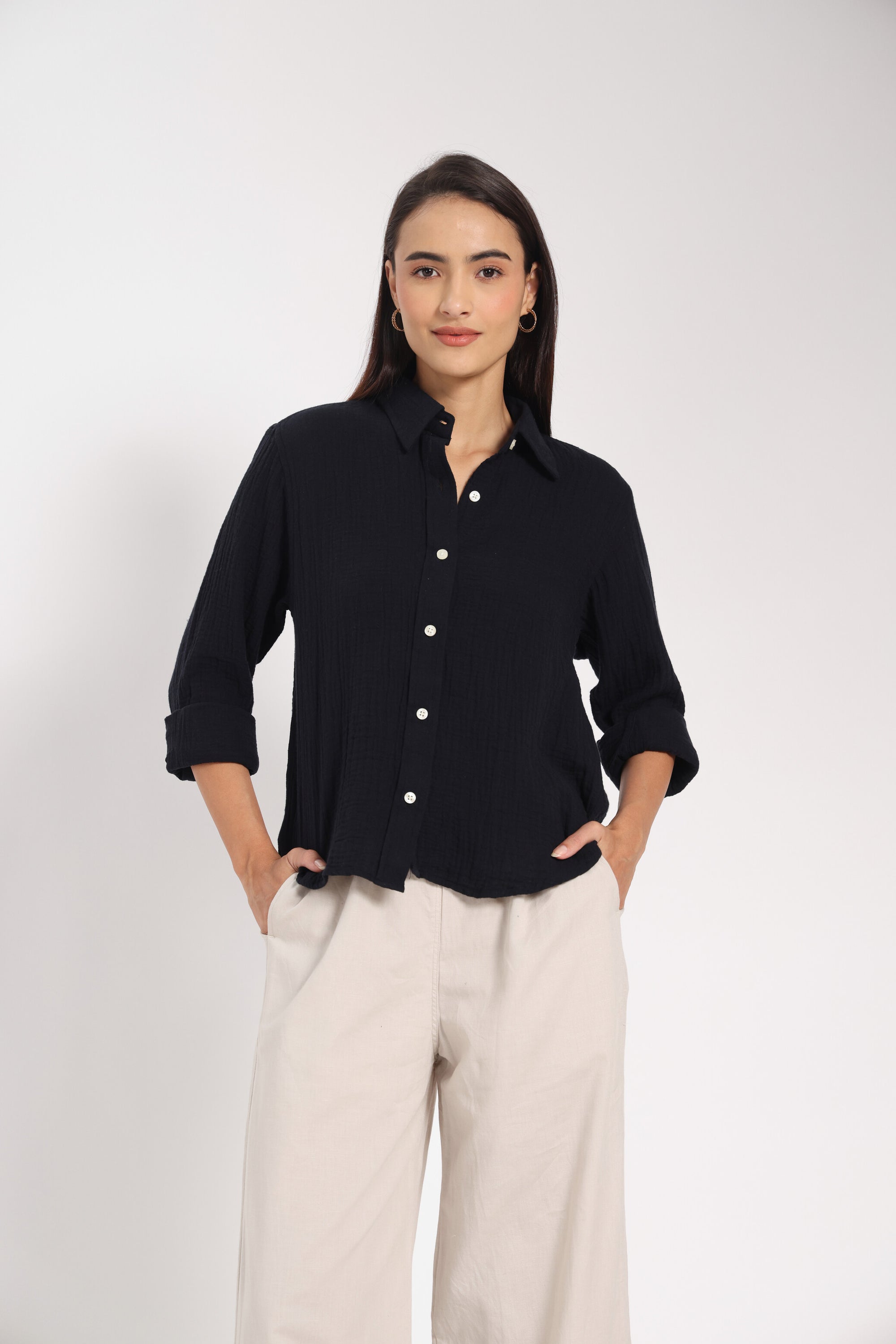 Dimensional Defiance Air Pocket Linen Shirt